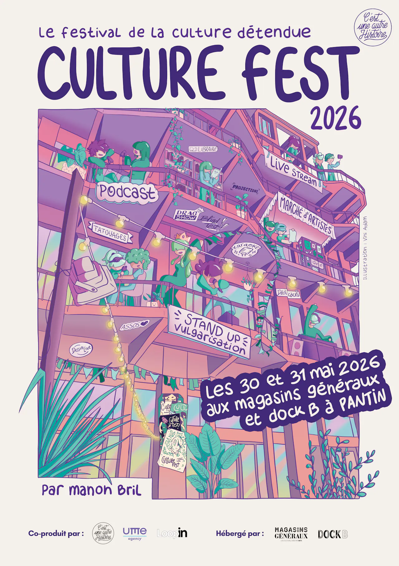 Culture fest, Manon Bril, festival, culture, vulgarisation, influenceur, influenceuse, Magasins Généraux, Pantin
