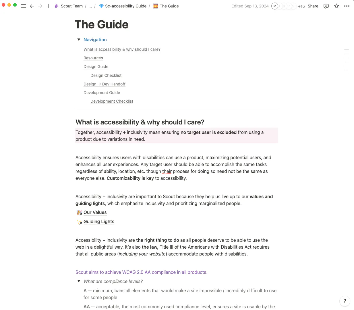 Accessibility guide overview
