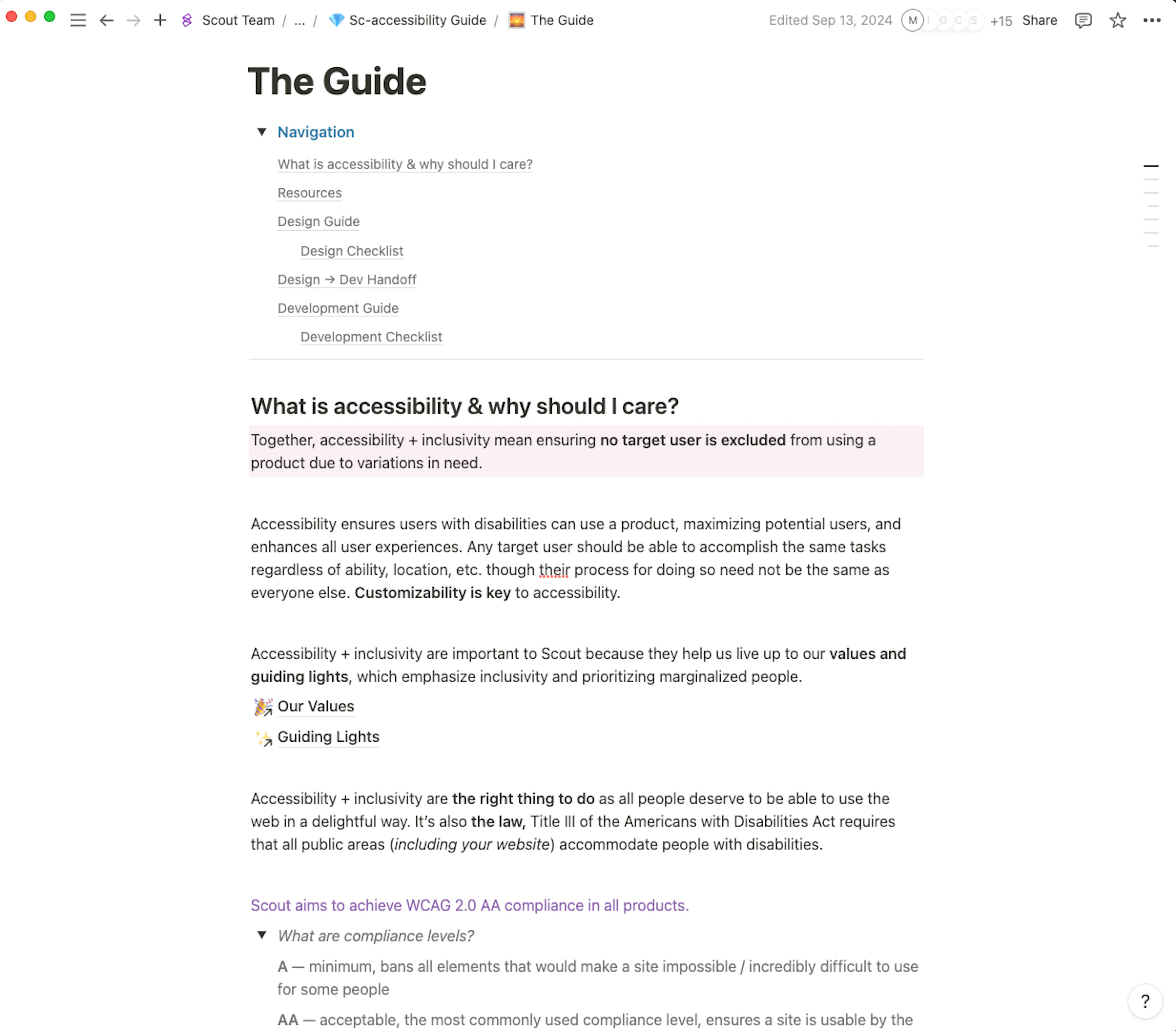 Accessibility guide overview