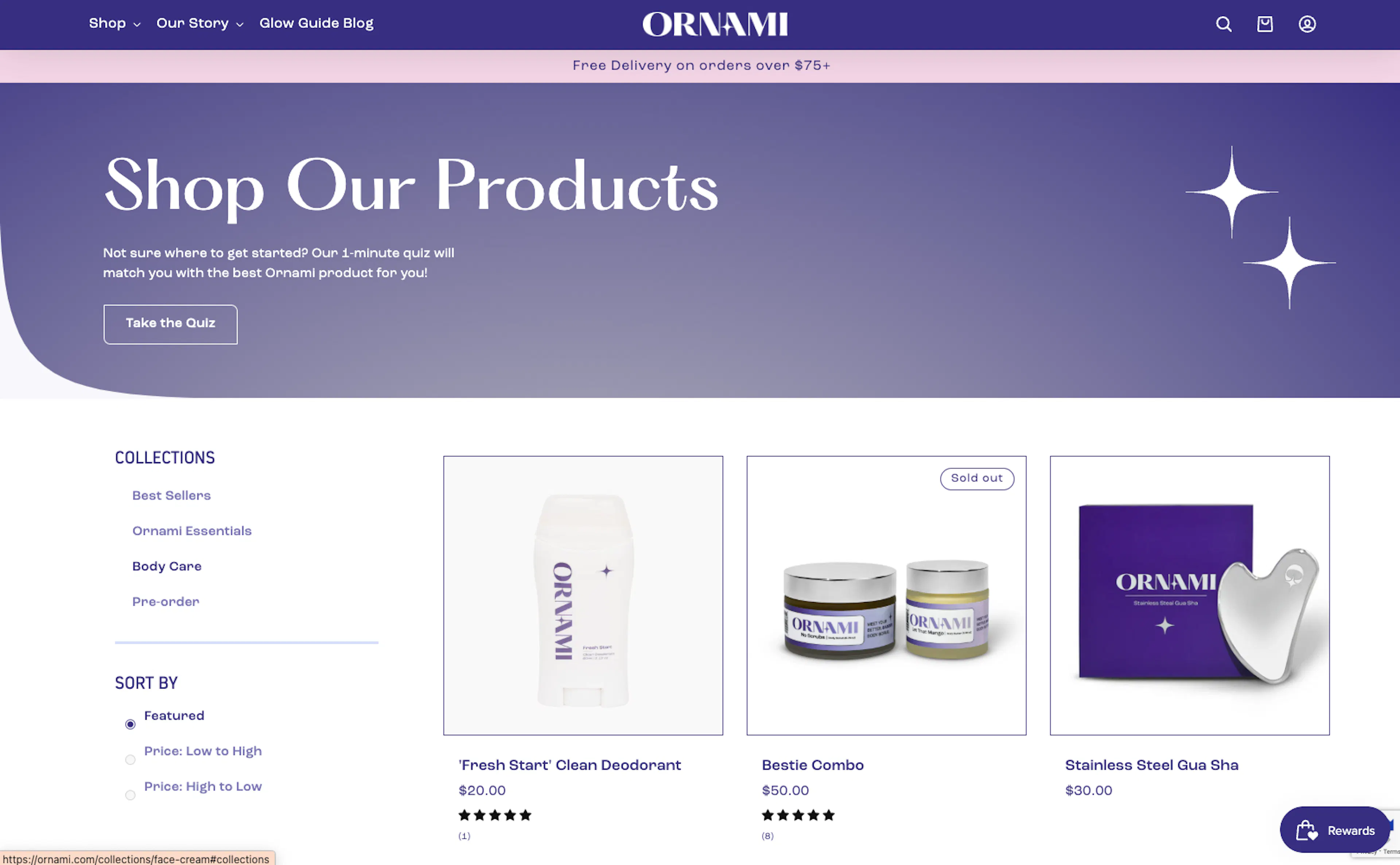 Ornami website - product page