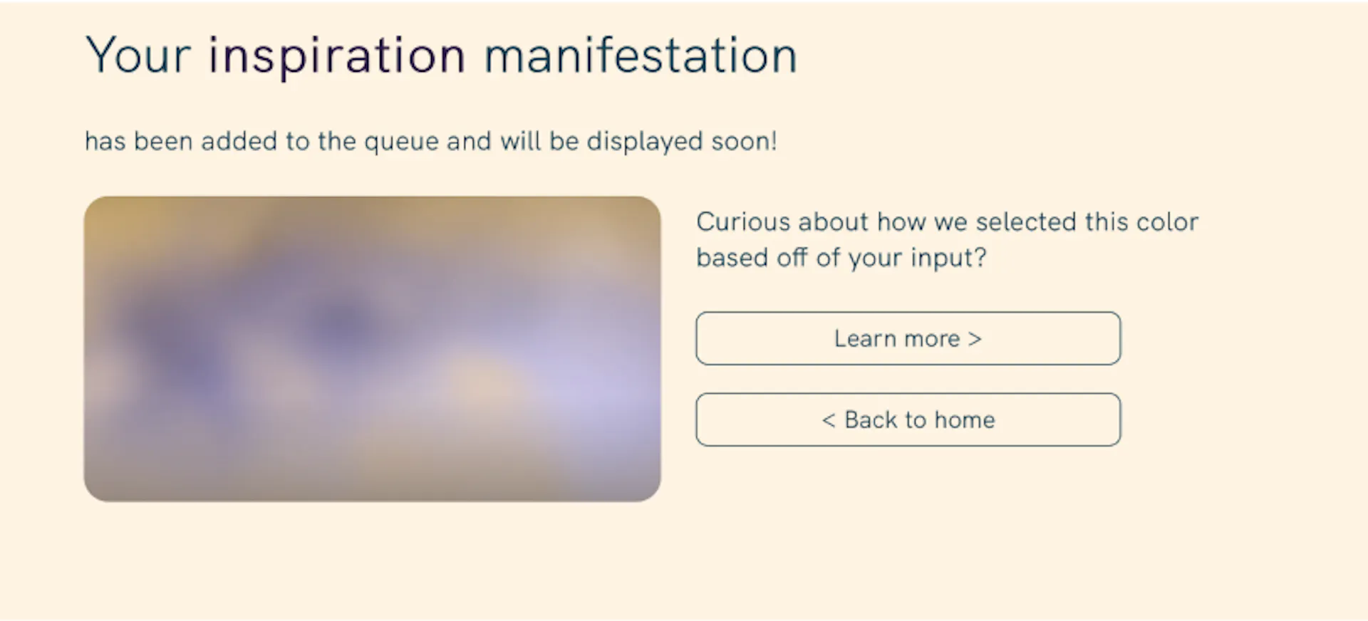 Confirmation screen on user input webpage