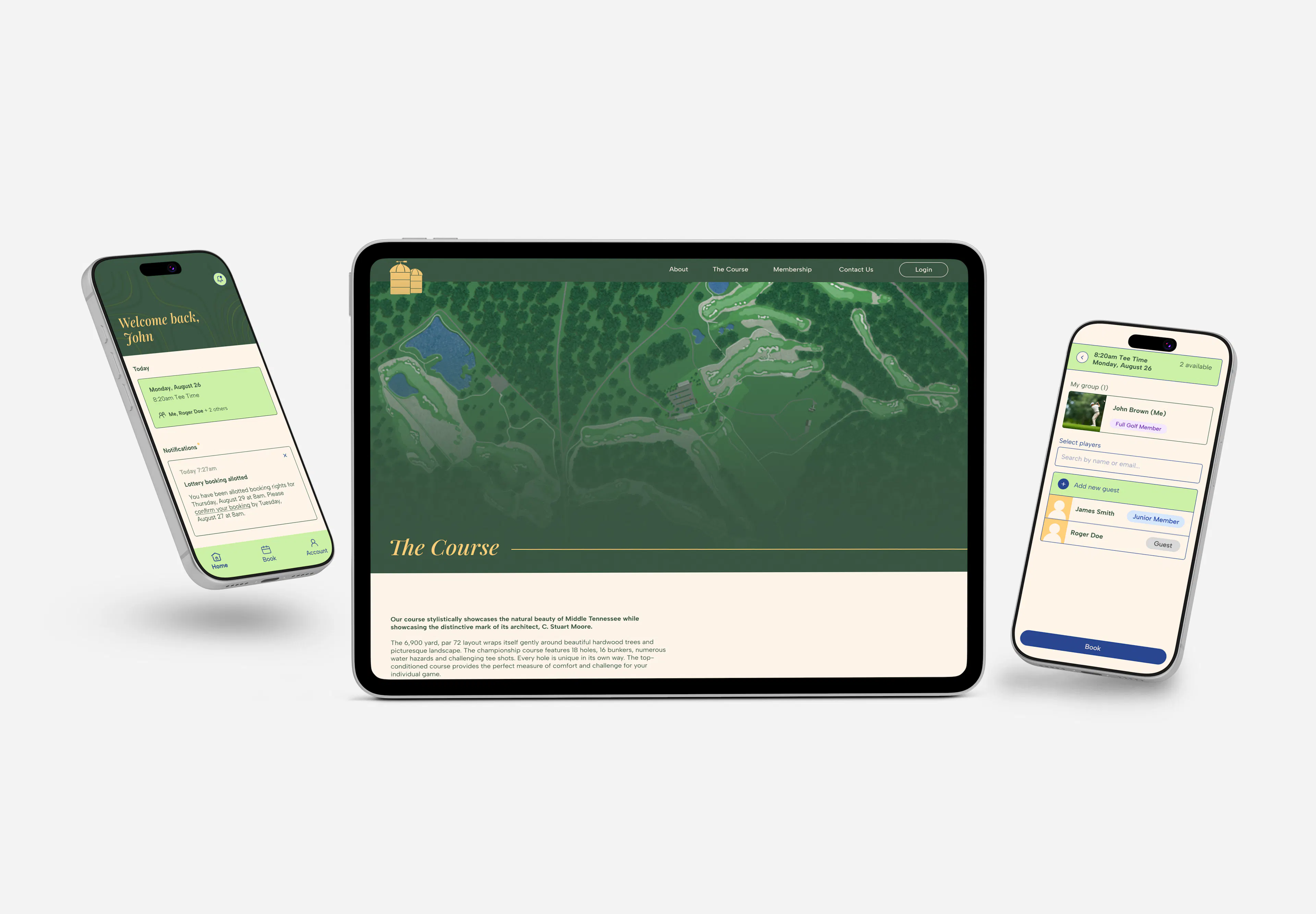 Mockup of mobile app and marketing website for Champions Run