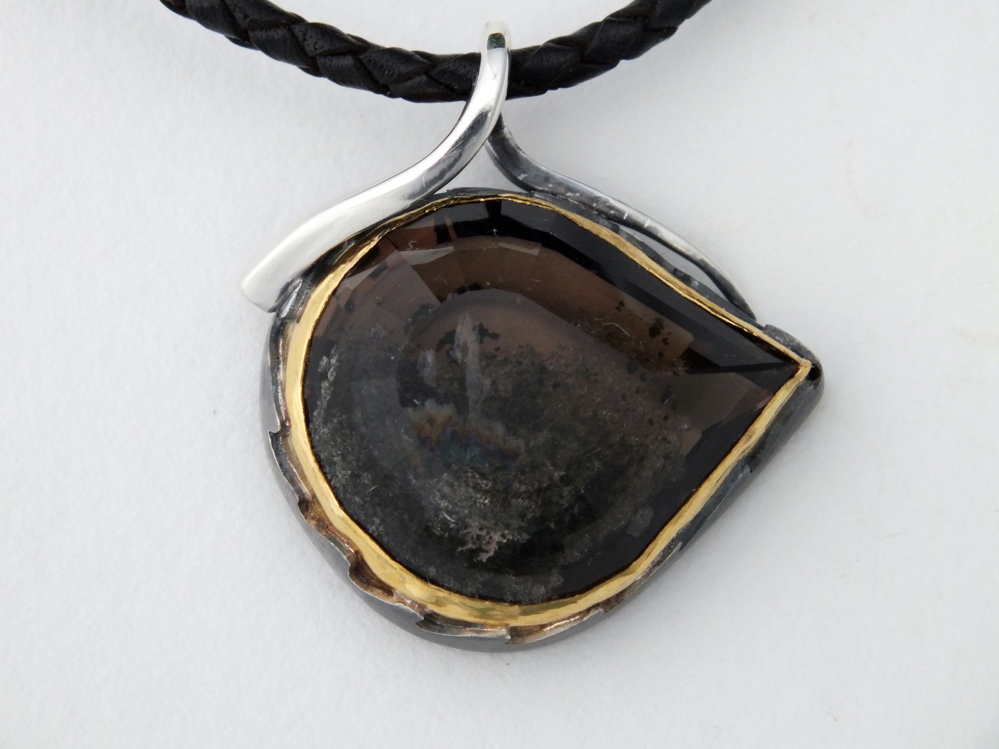 pendentif quarz fumé goutte