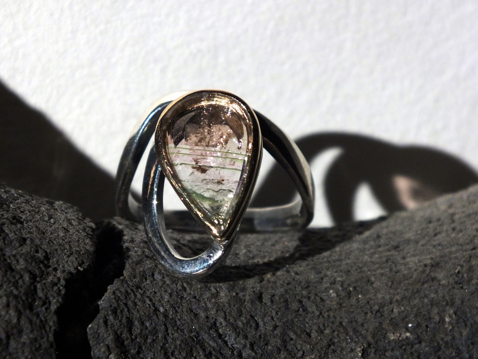 Bague Tourmaline polychrome