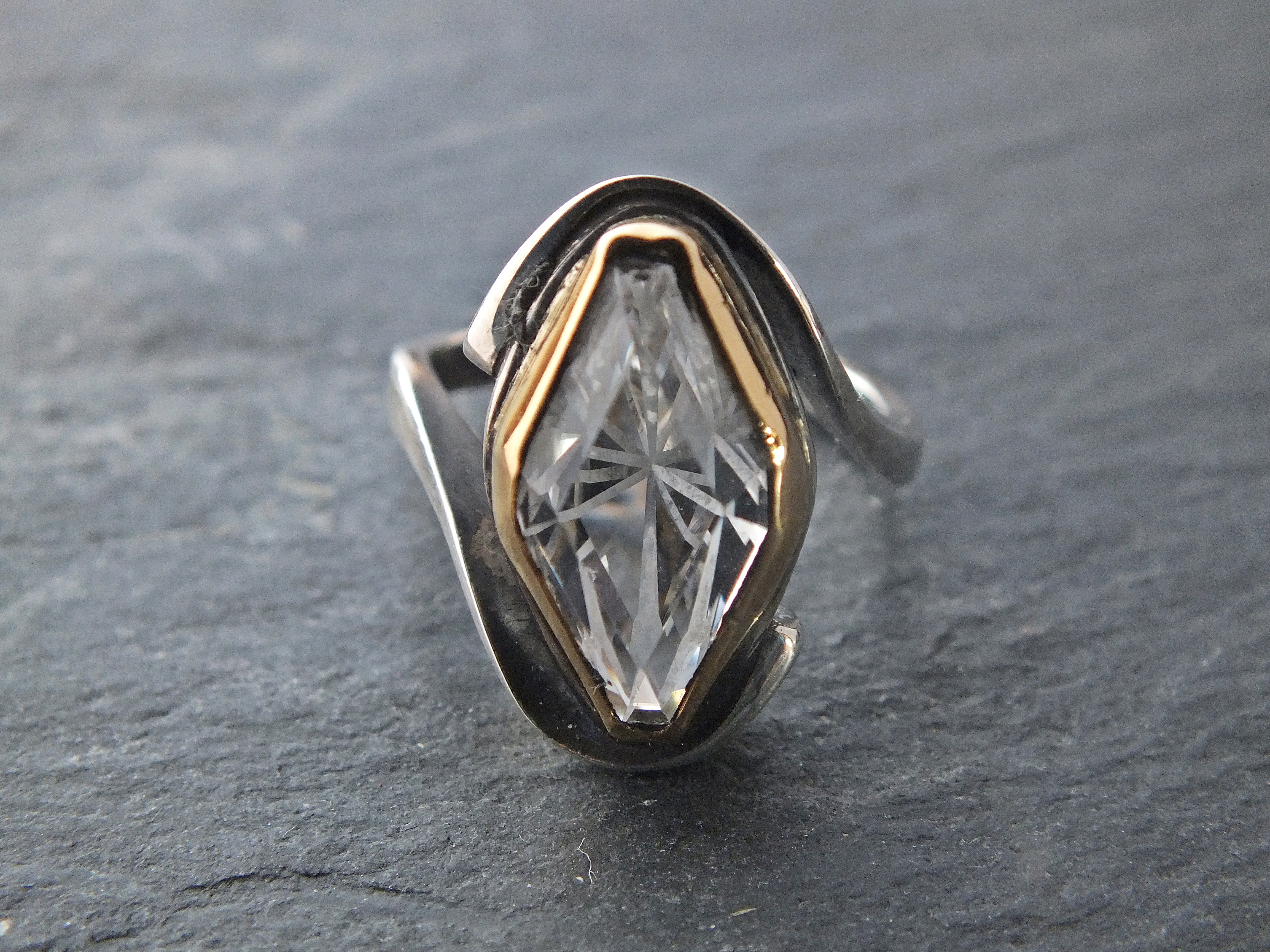 petite bague losange quartz