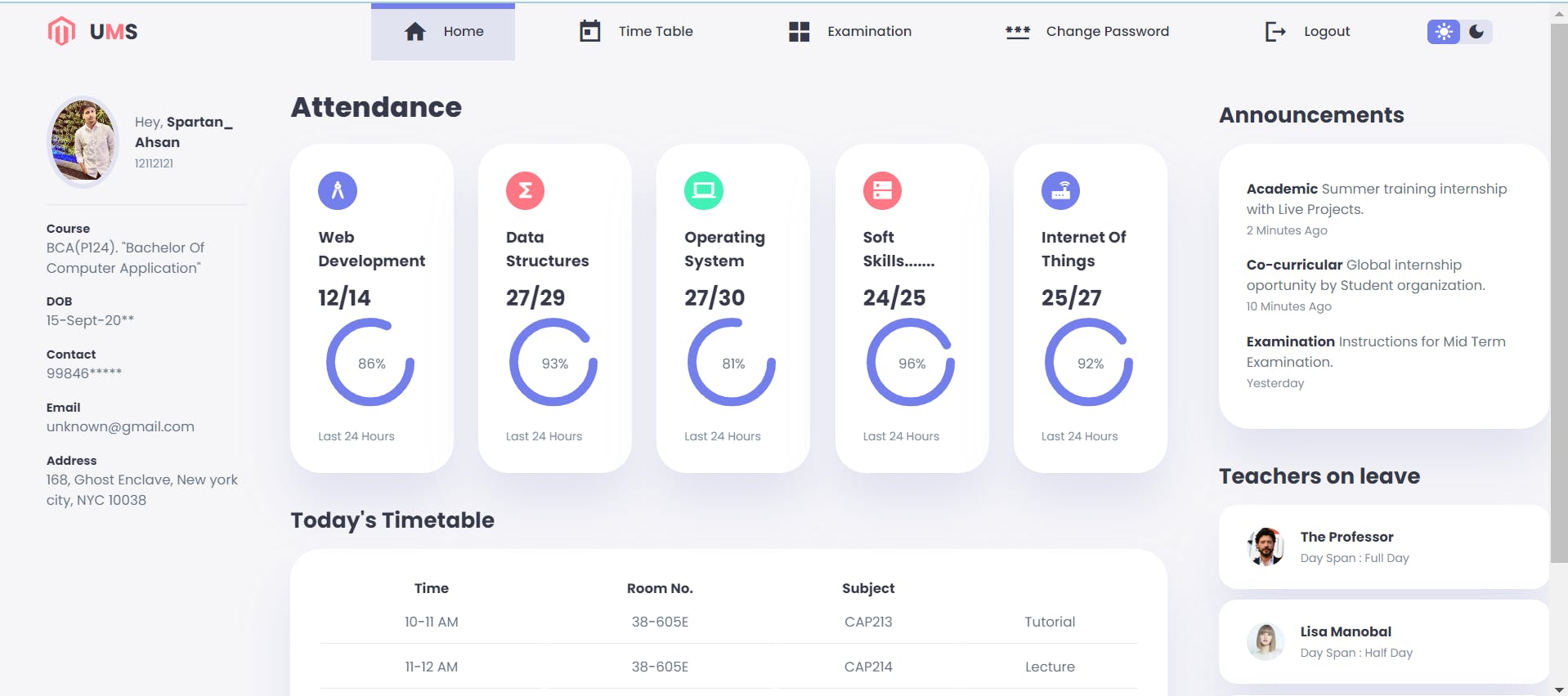 Student Dashbord pic