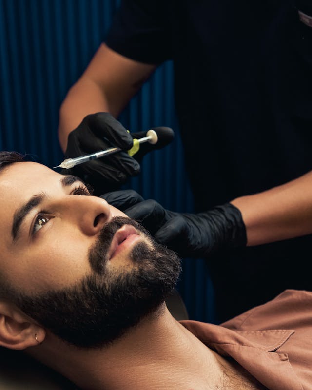 Injection botox front homme