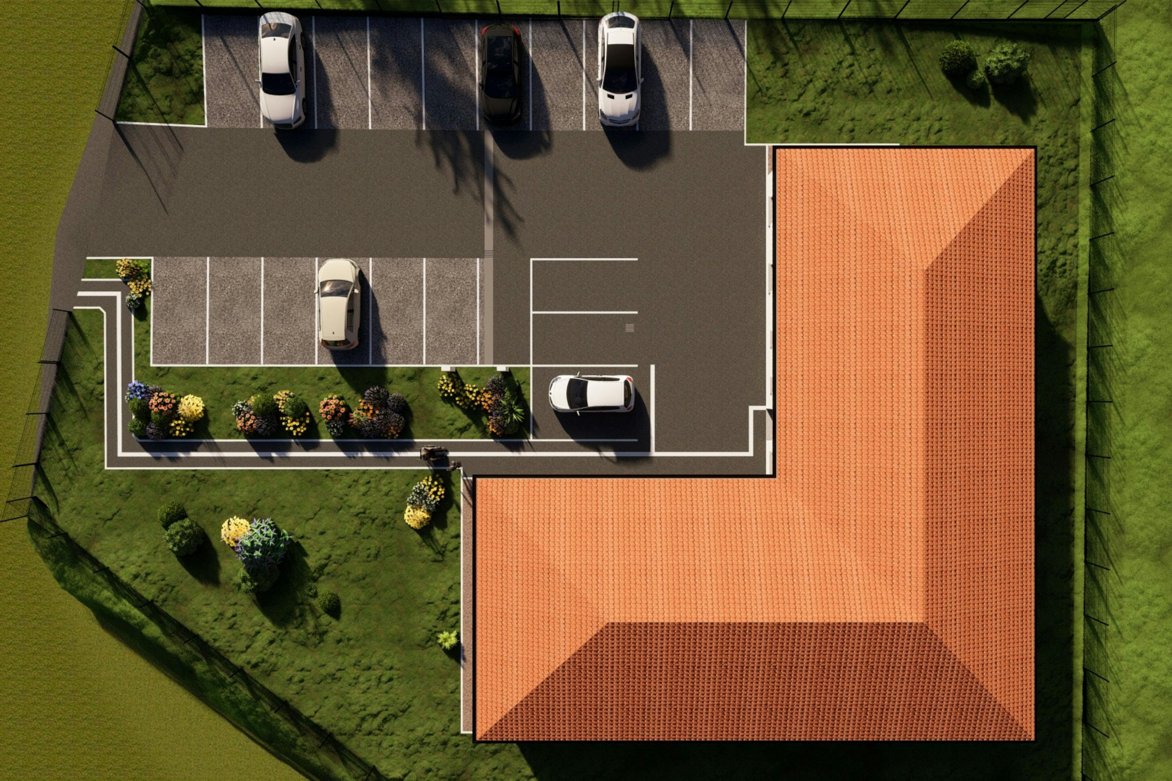 vue aérienne d'une office notarial pour représenter l'implantation 