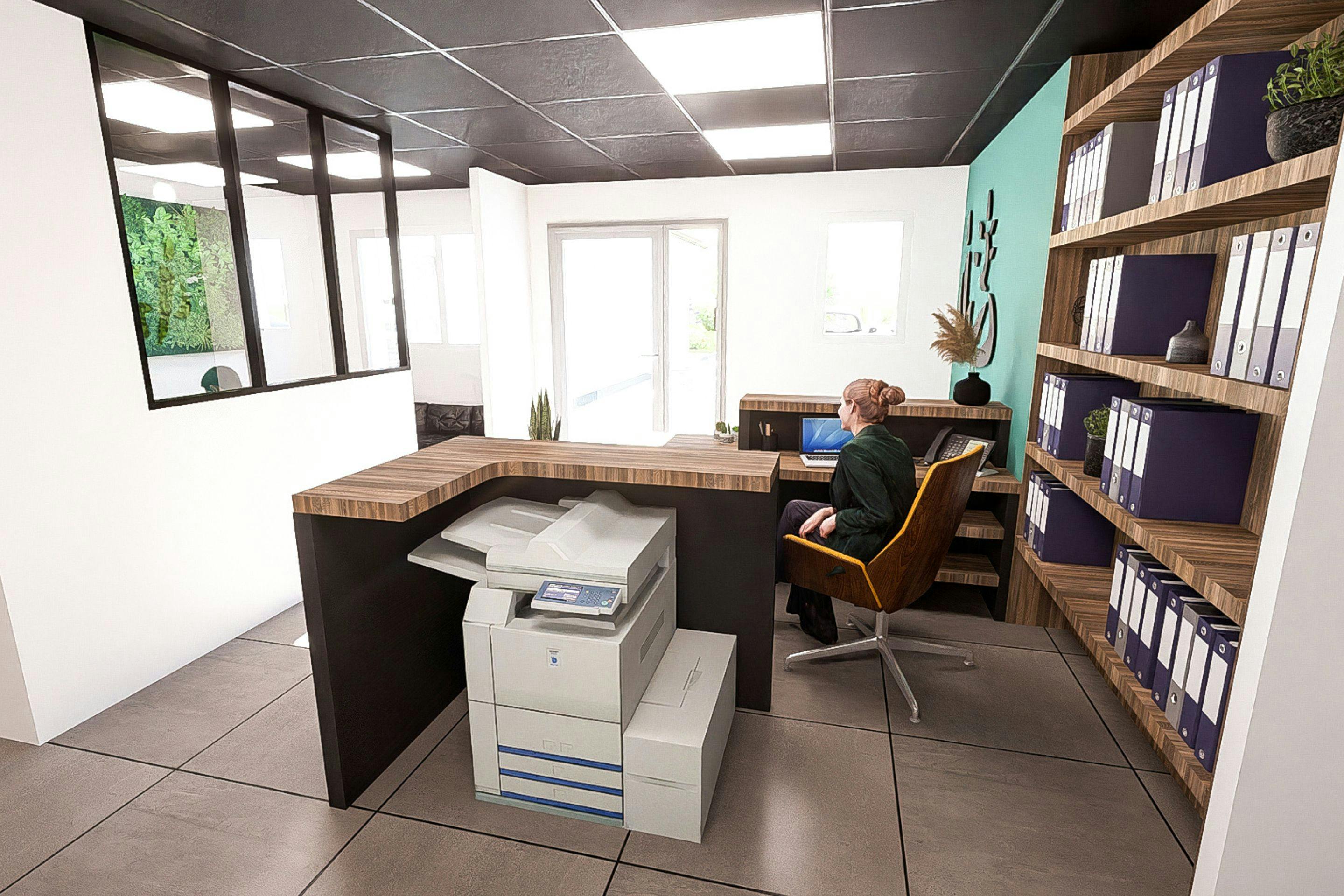 espace de travail pour une réception d'office notarial