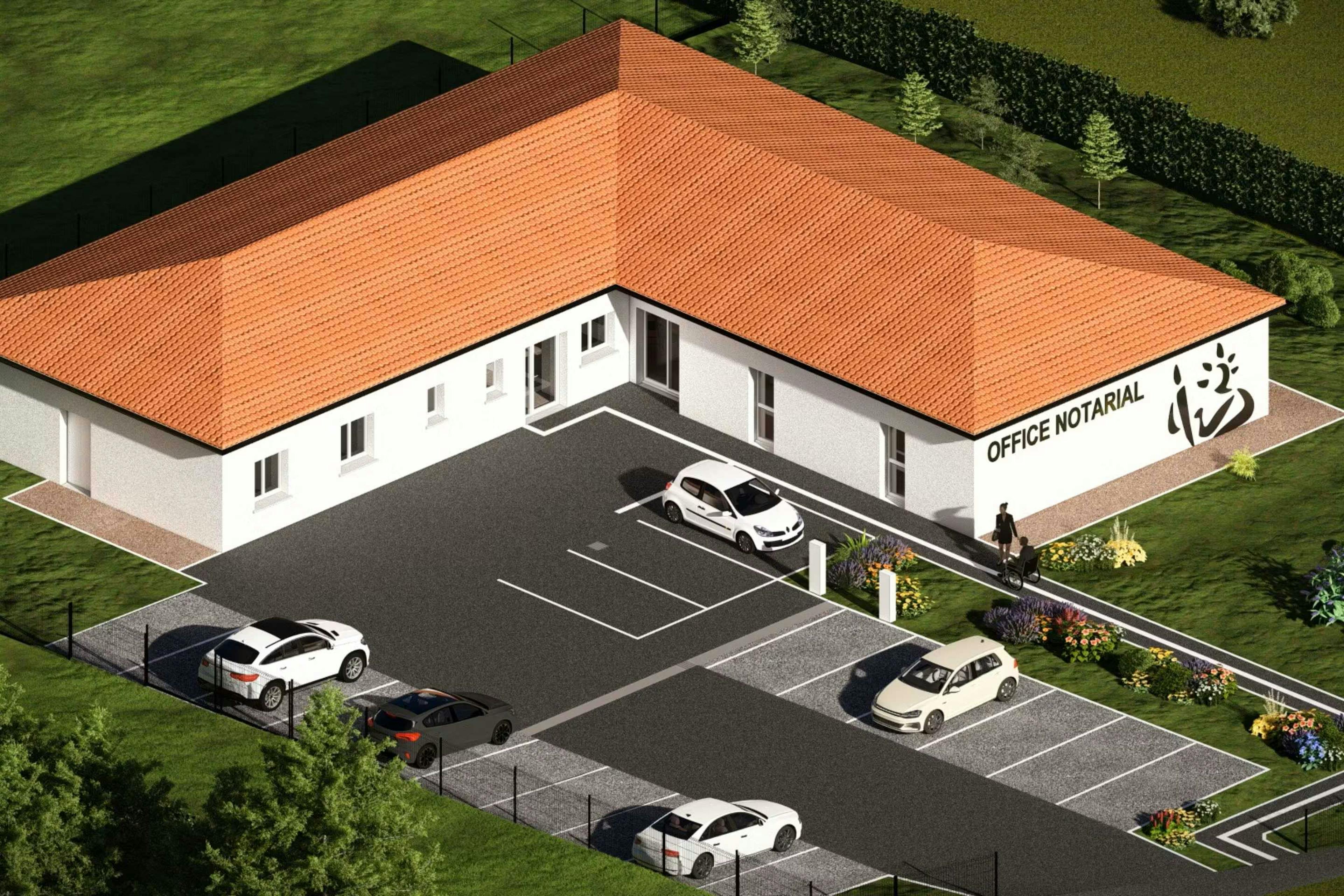 Office notarial neuve avec parking pour accueil du public