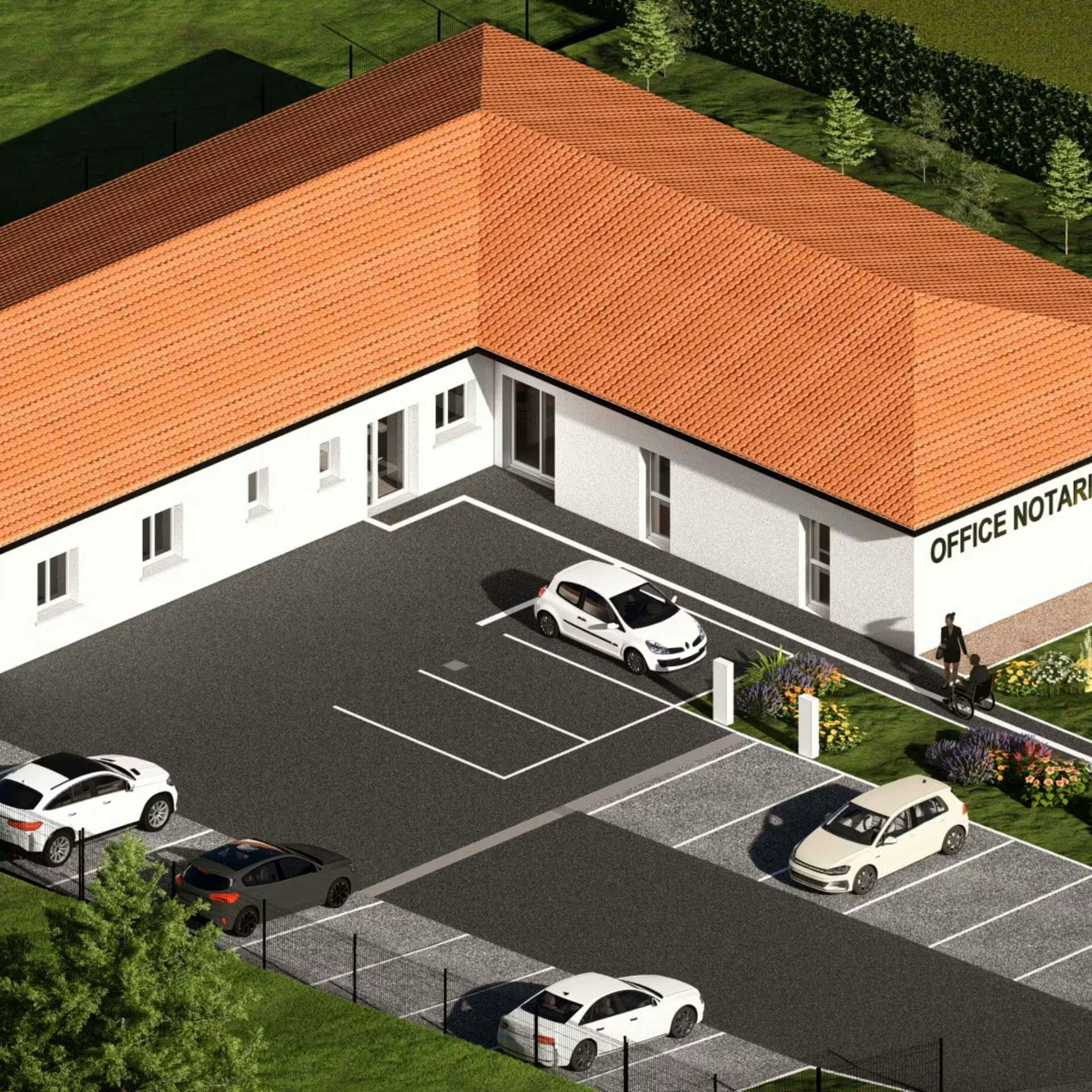 Office notarial neuve avec parking pour accueil du public