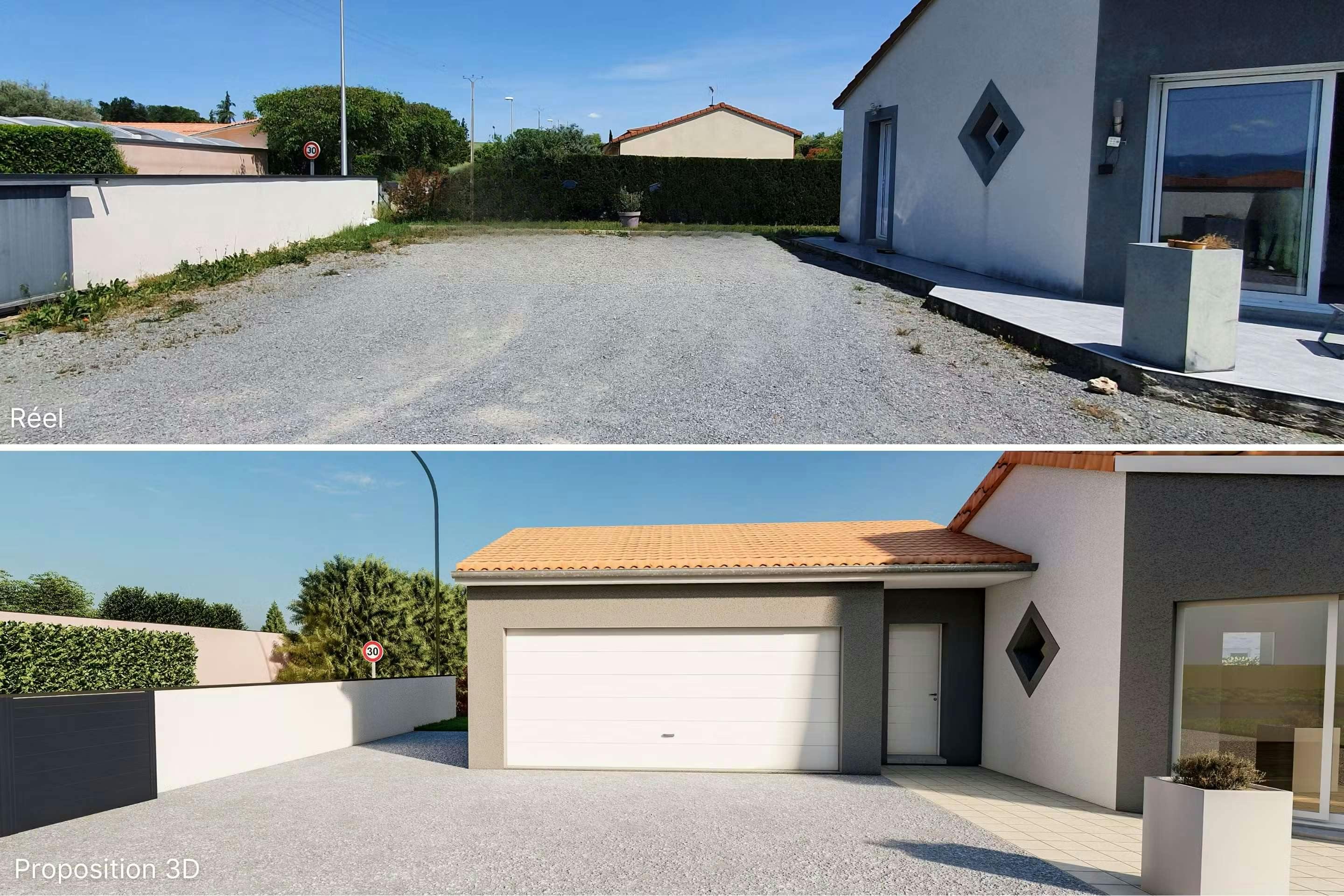 ajout d'un garage sur une maison à Clerlande