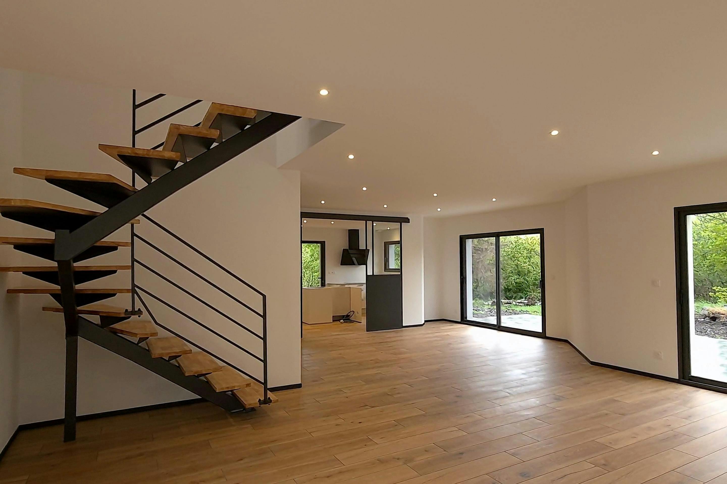 escalier bois métal sur mesure pour villa