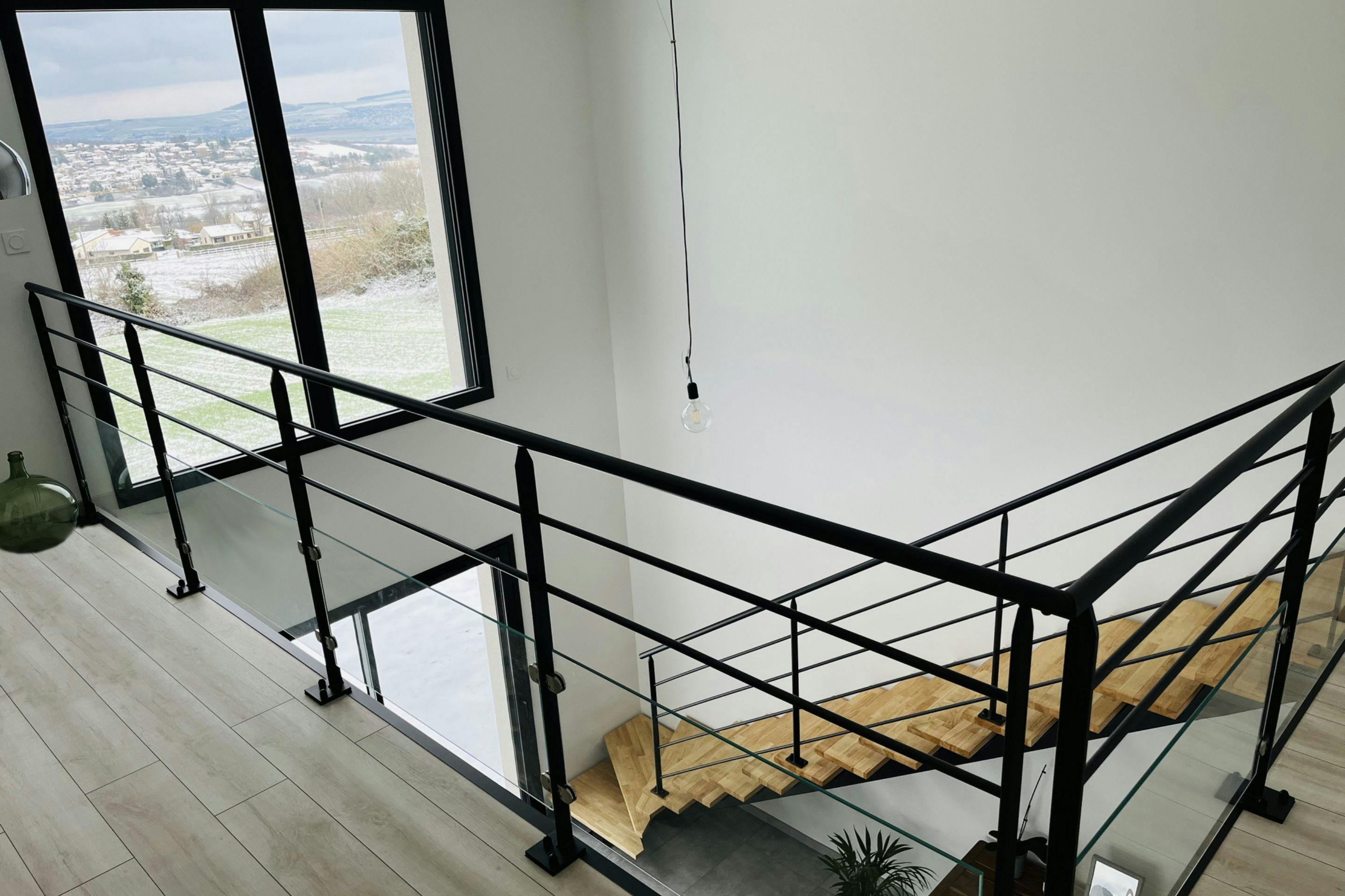 escalier style industriel bois et métal