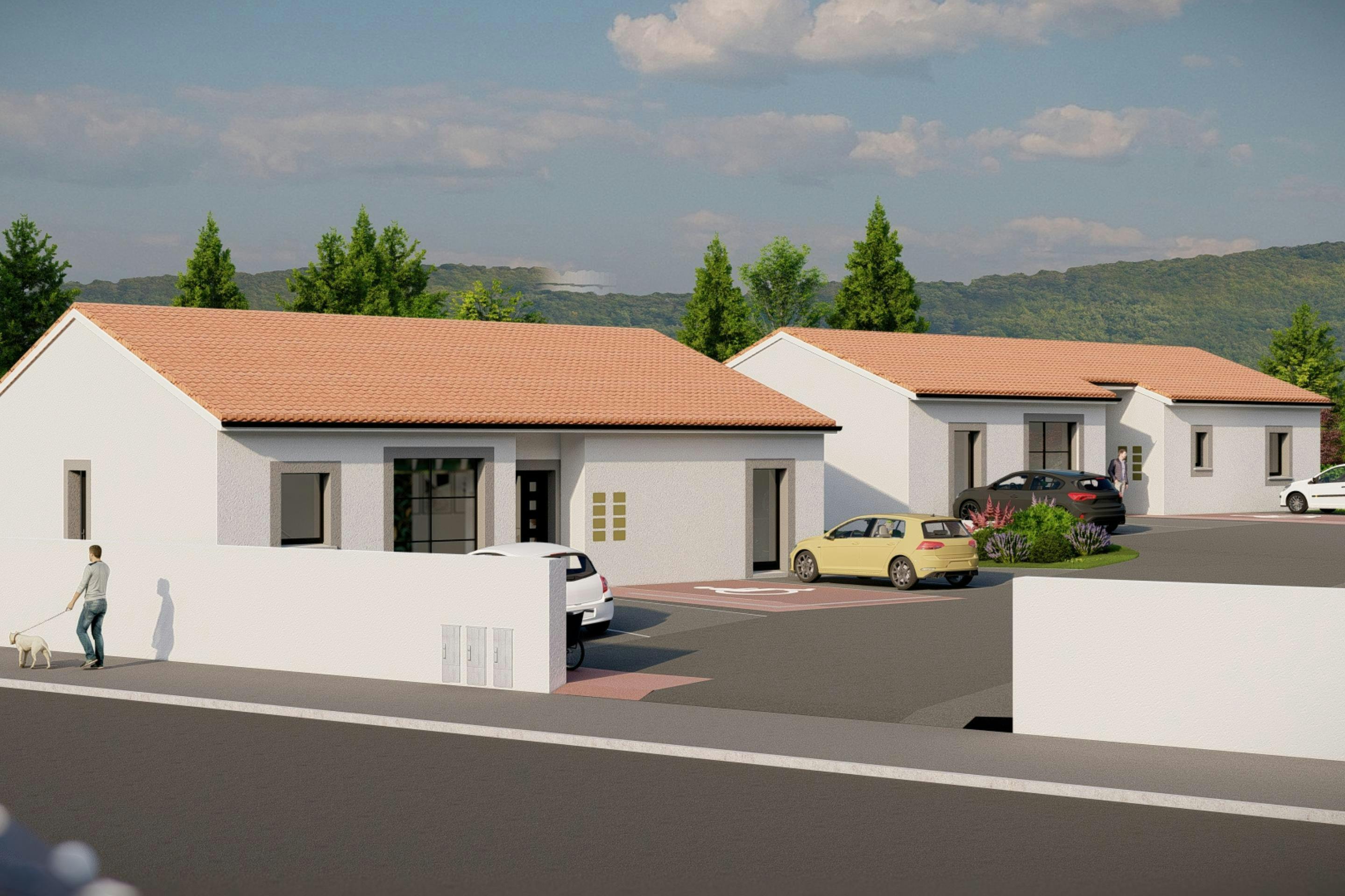 Locaux professionnels cabinet kiné et cabinet infirmier a Riom vue sur les deux bâtiments