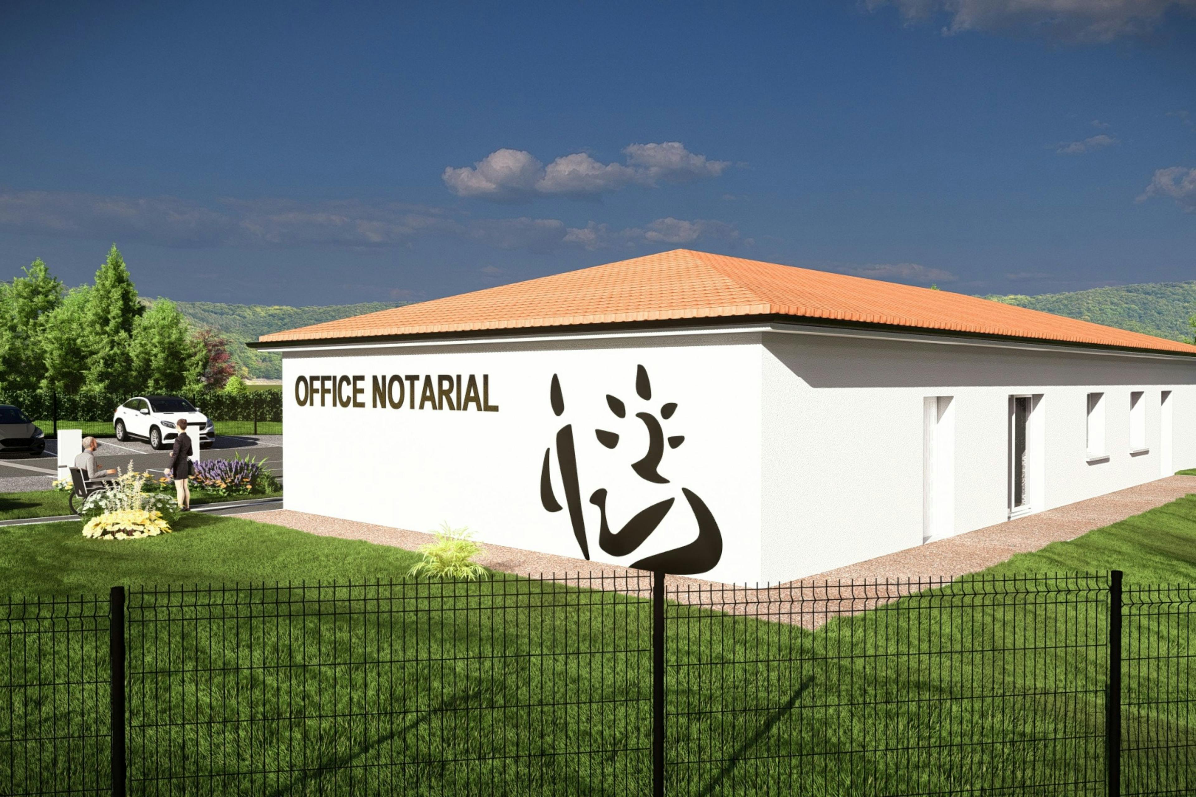 façade neuve office notarial sur la commune de sainte Florine