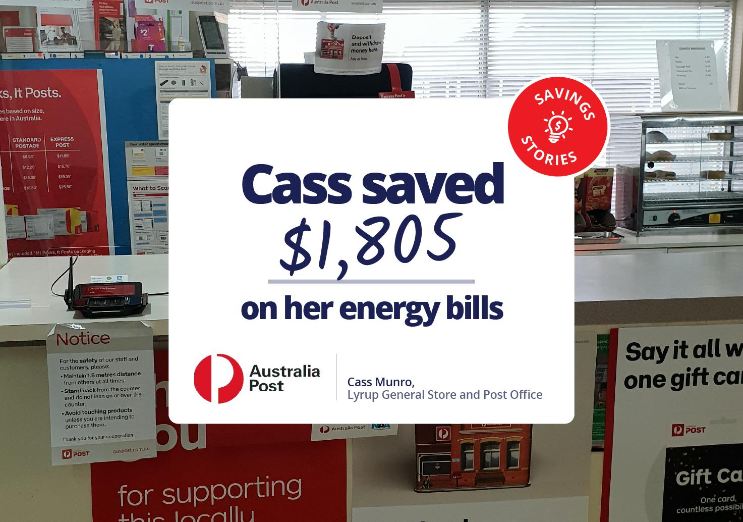 Cess saved $1,805 on her energy bills