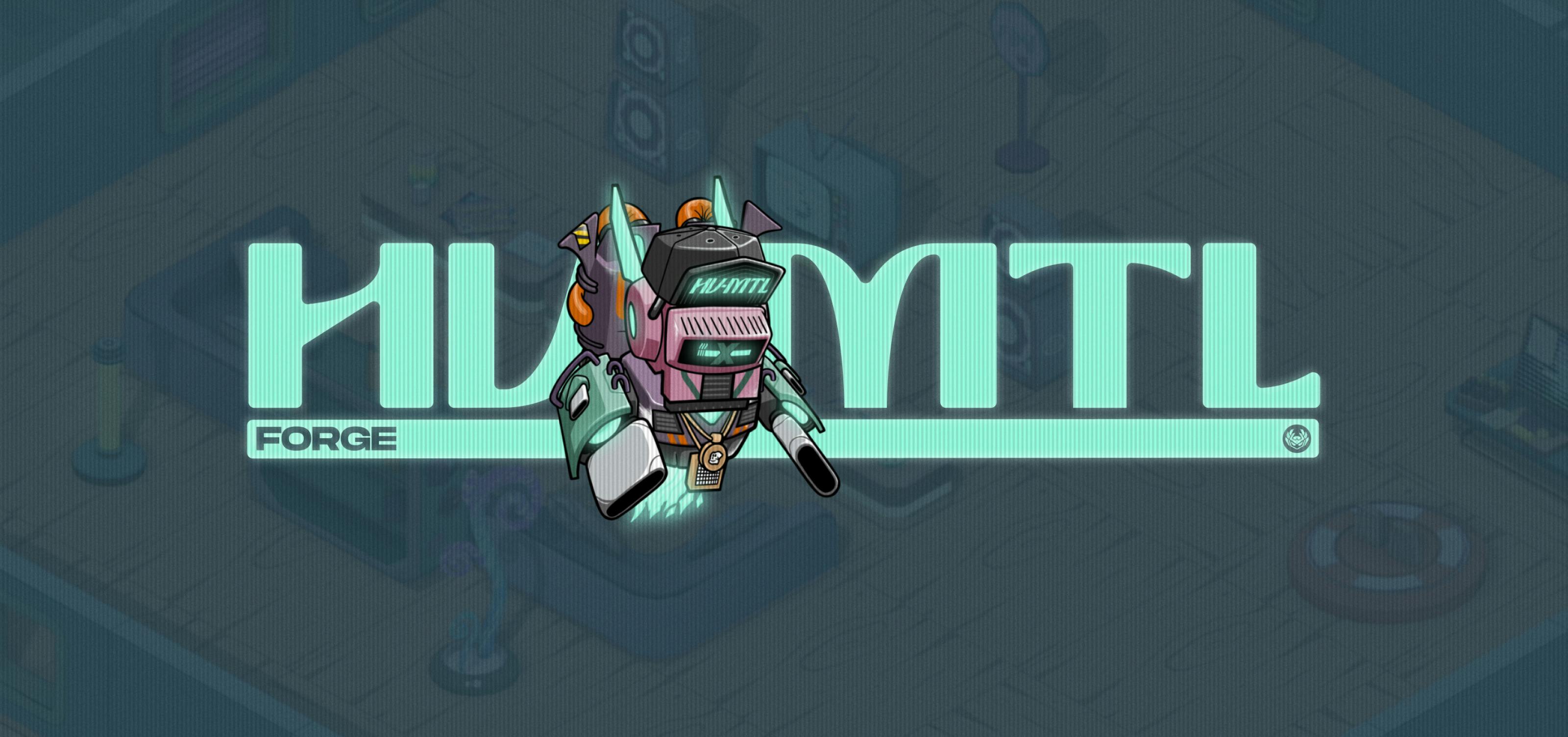 Big title "HV-MTL Forge" with a little robot avatar in the foreground. 