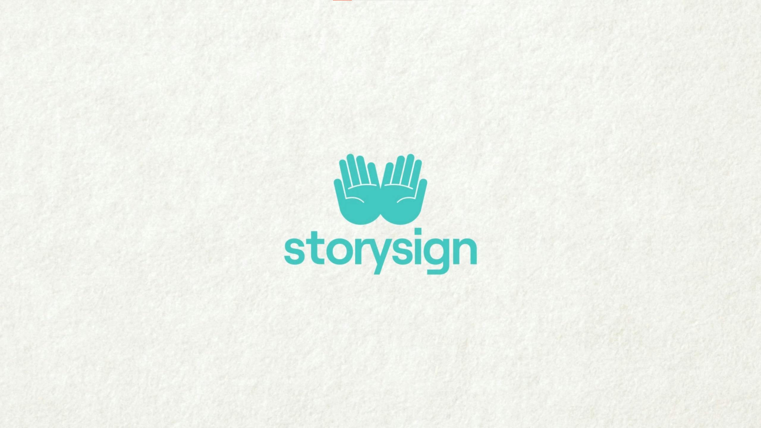 Storysign logo : two blues hands