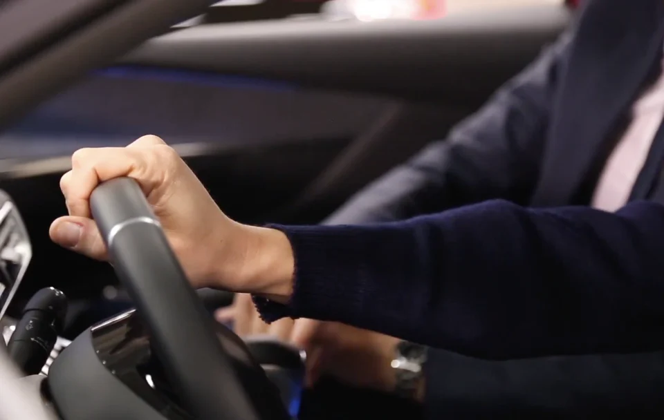 Customer driving the new Peugeot