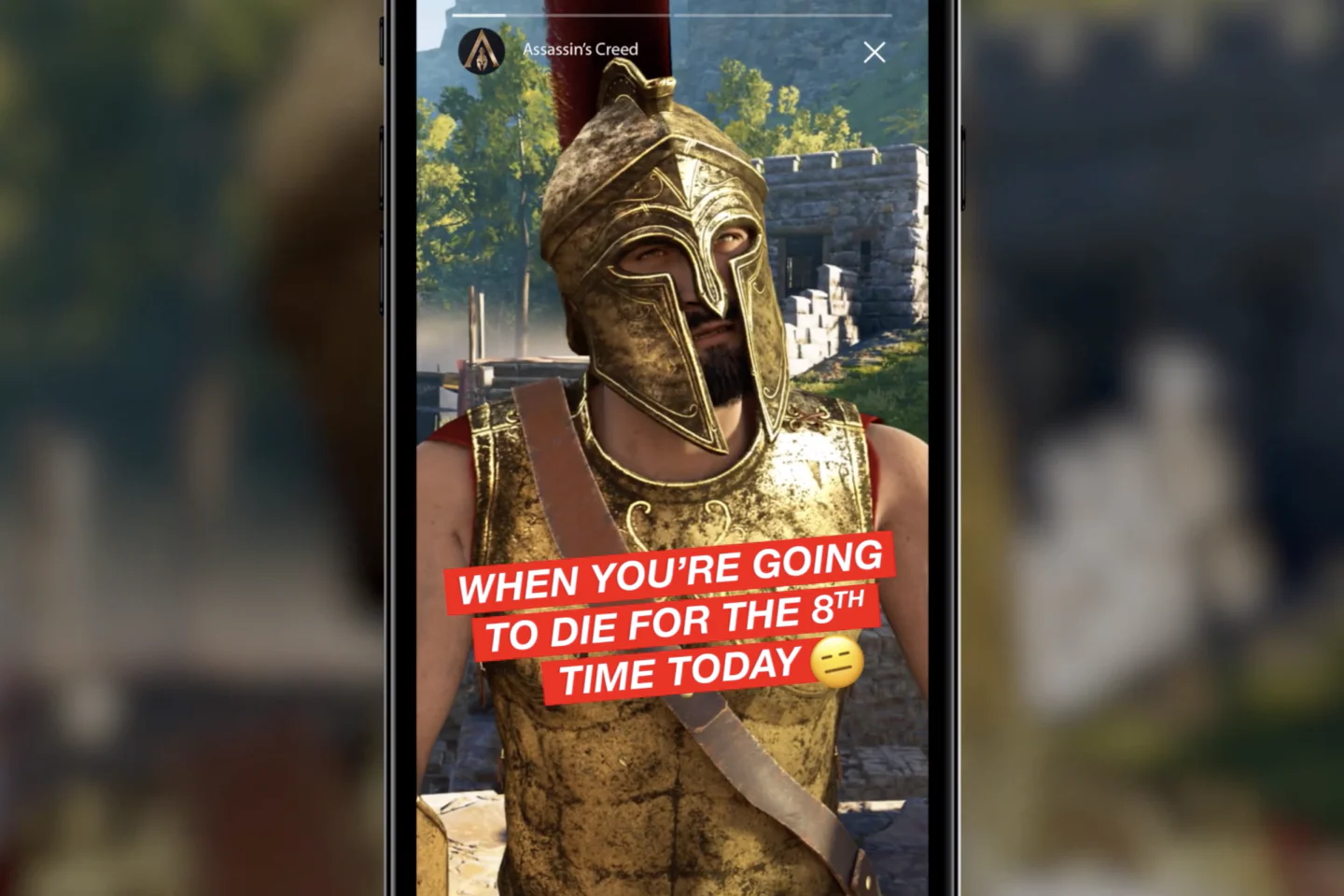 Snapchat story of a soldier "When you're going to die for the 8th time today"