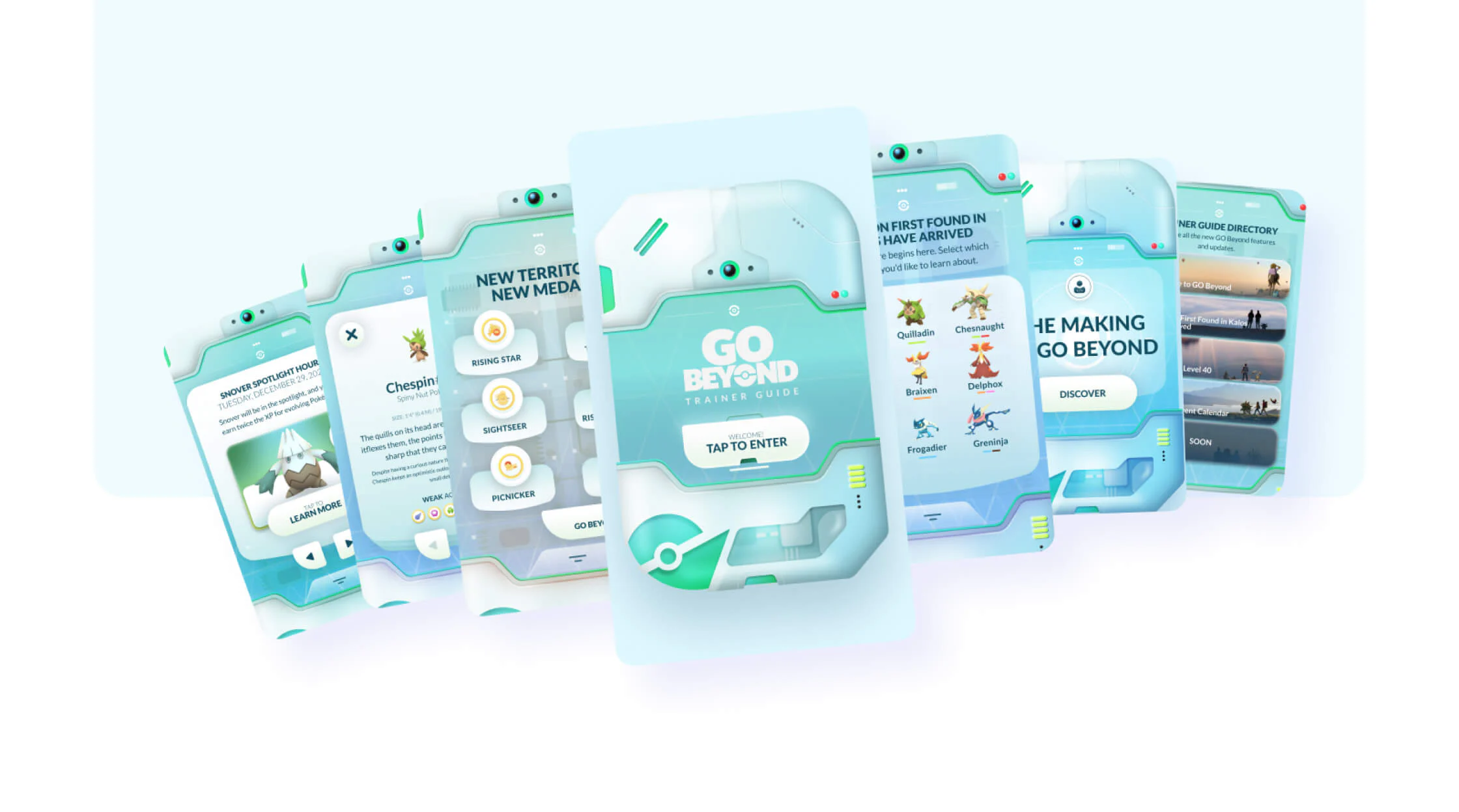 Screens from the Go Beyond App