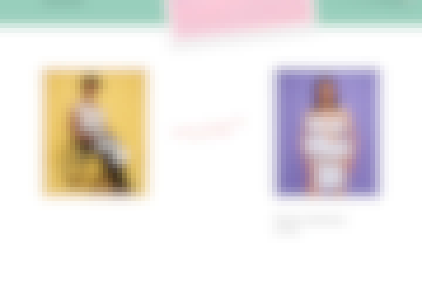 Extract of the website : two pictures of womens with words on them