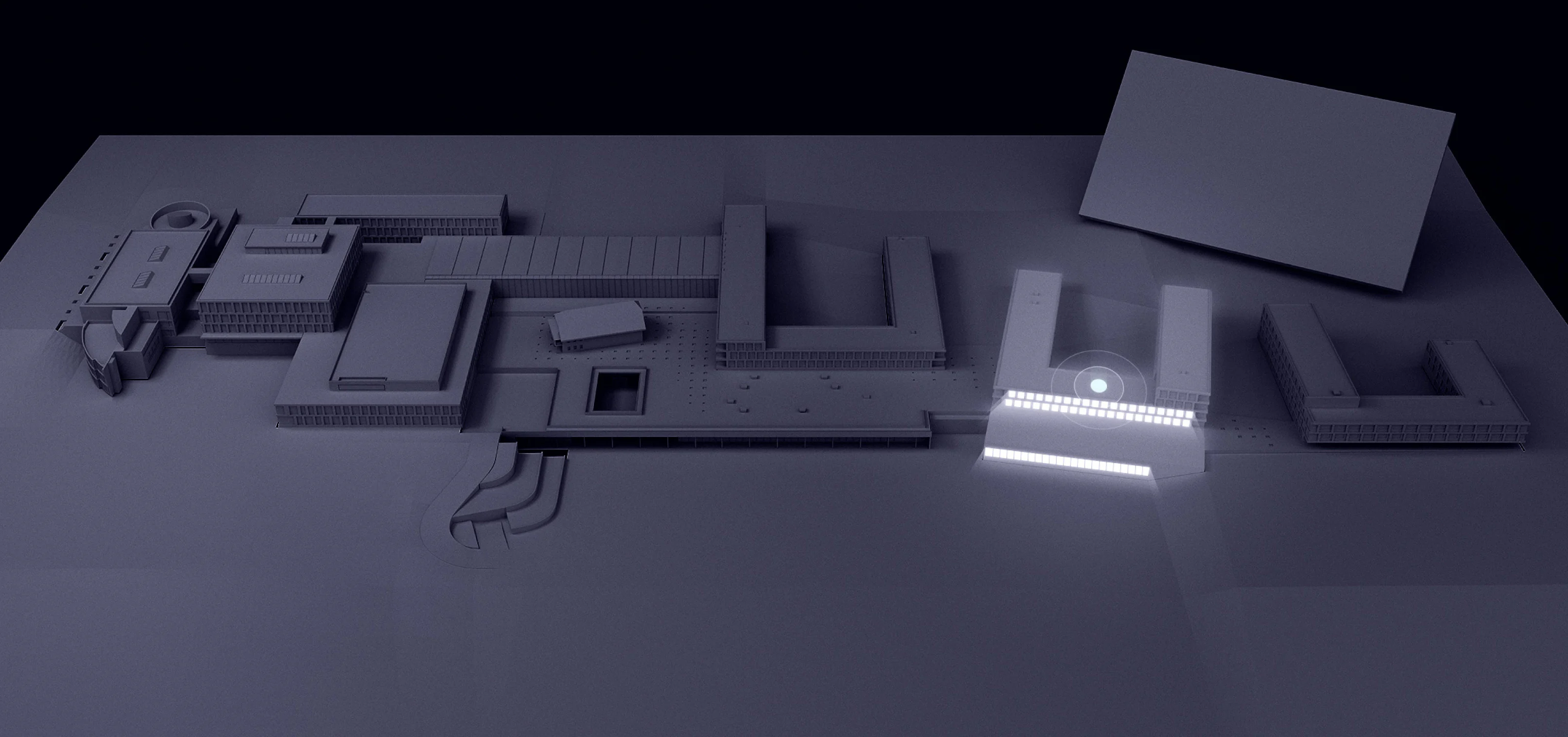 EHL installation model, highlight on one building