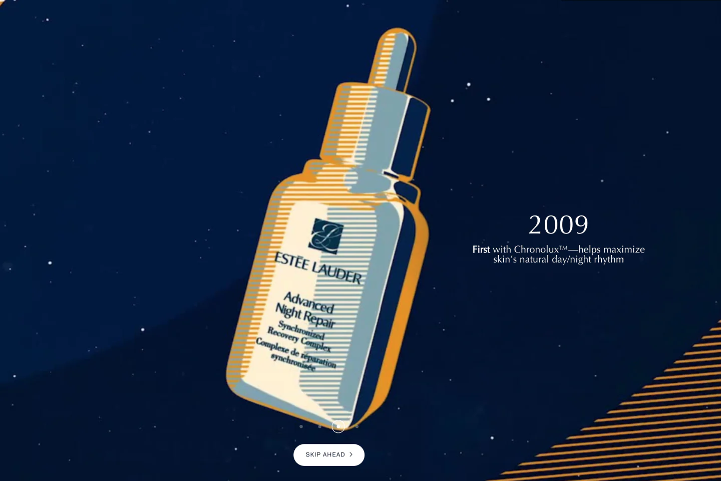 2009 : First with Chronolux - helps maximize skin's natural day/night rythm.