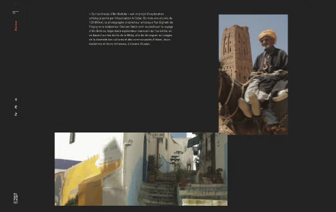 Extract of the website, two images and a text