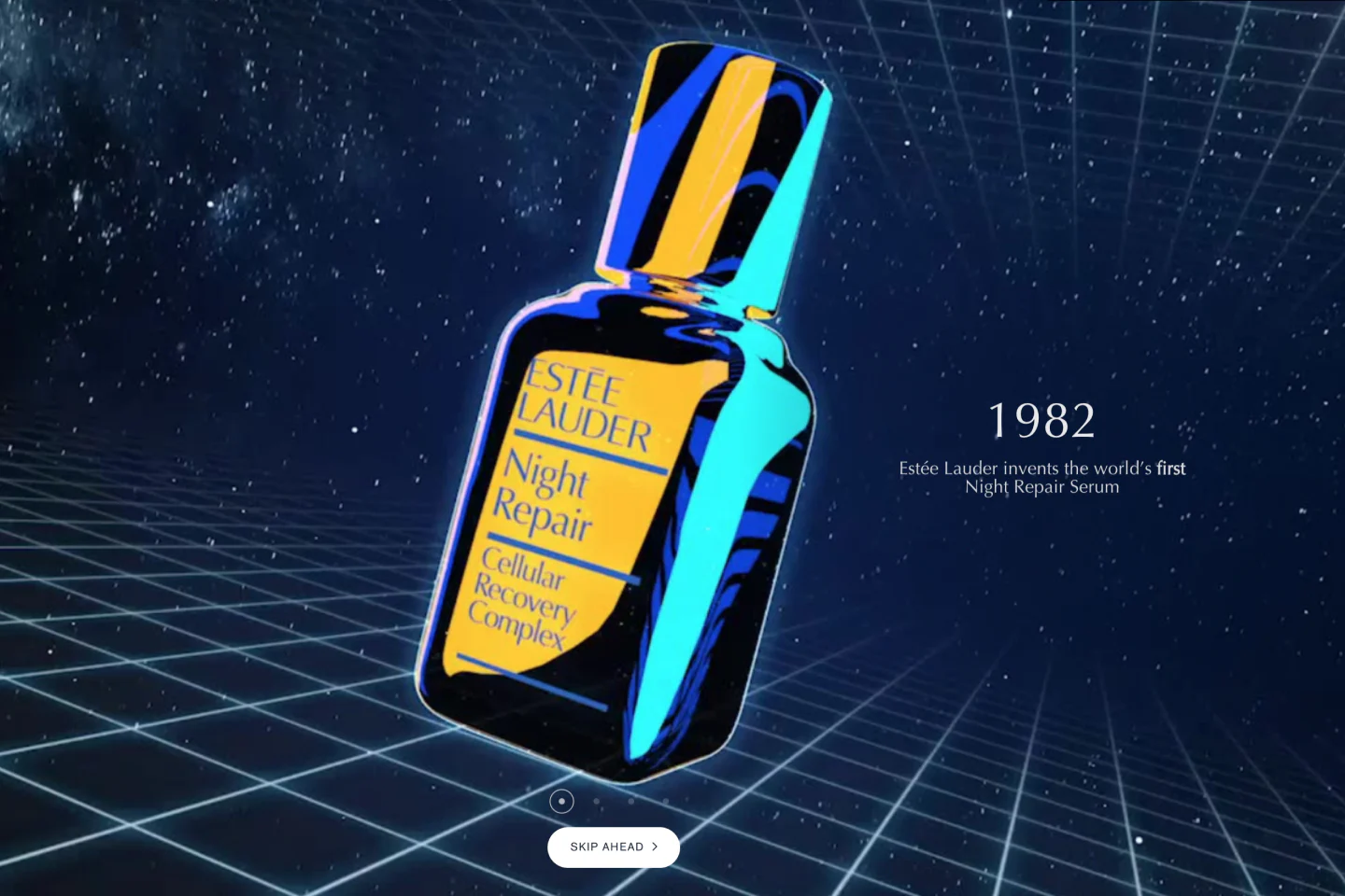 1982 : Estee Lauder invents the world's first night repair serum 