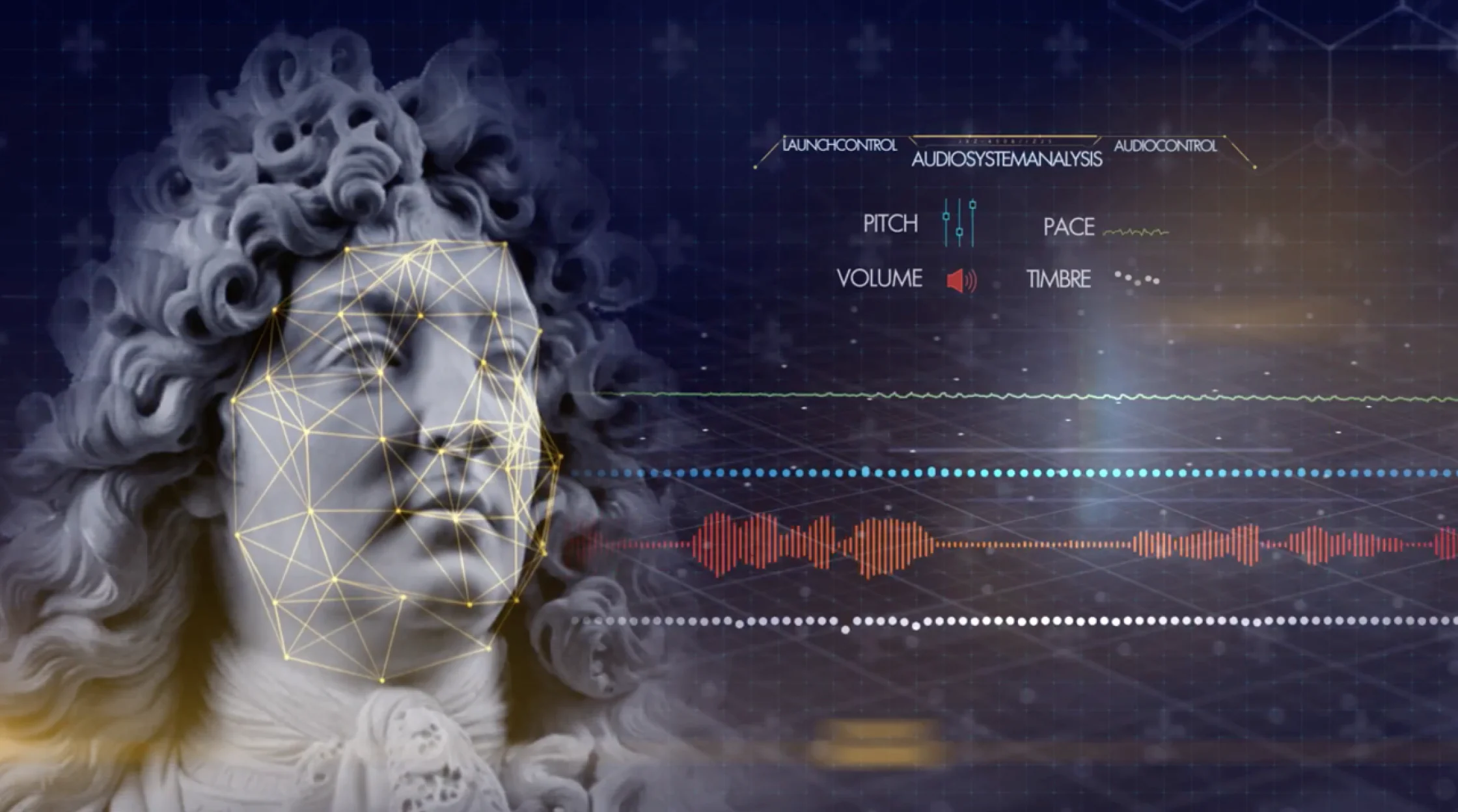 Statue of Louis XIV and voice recordings