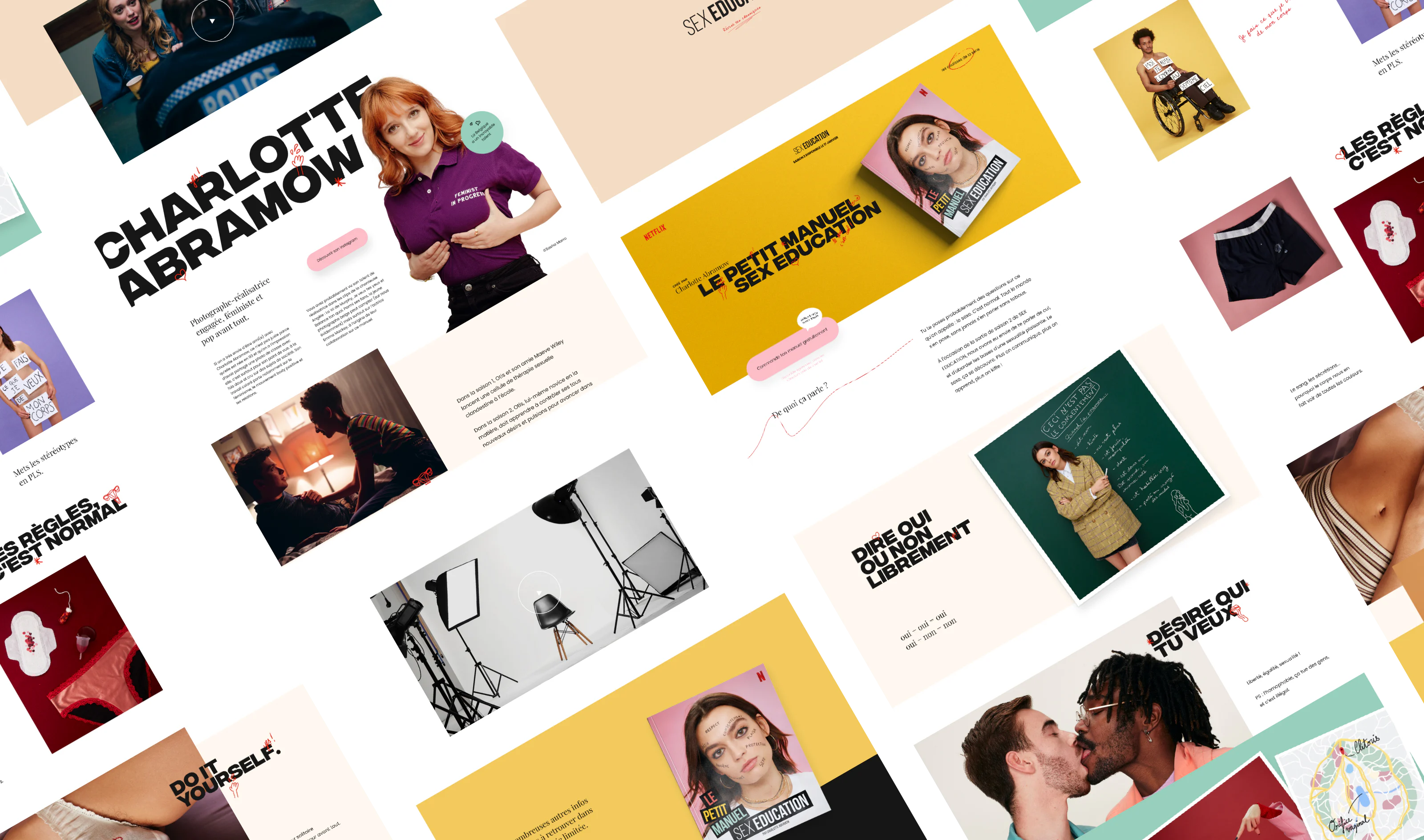 Mosaic of the website preview
