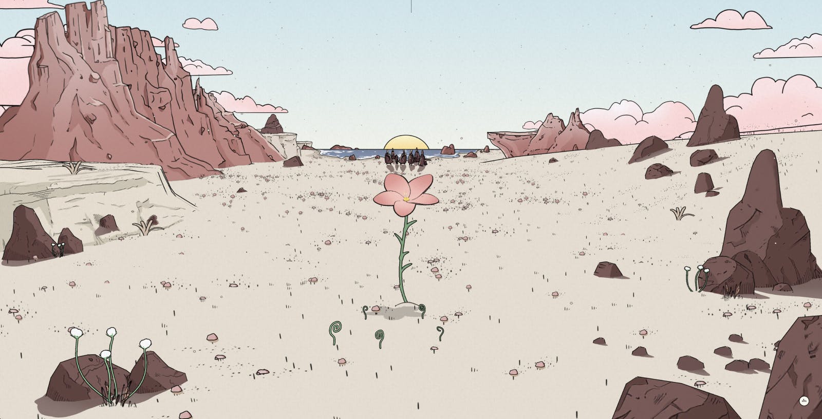 Extract of the project : growth of a flower in the desert