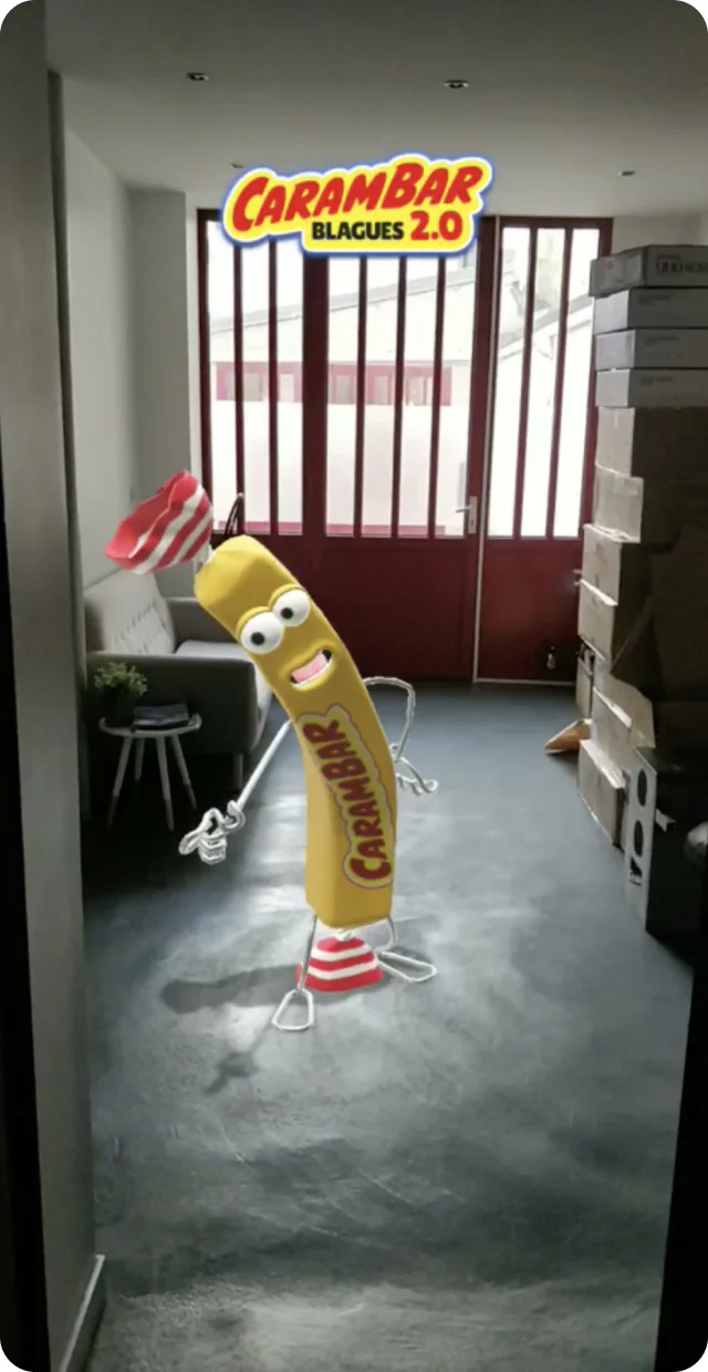 Snapchat : carambar in a room