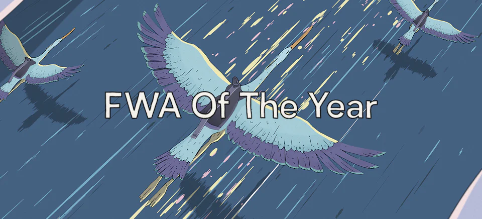 Screenshot from Nomadic Tribe experience, with written FWA of the year. 