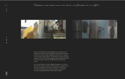 Extract of the website : two landscape images and a text