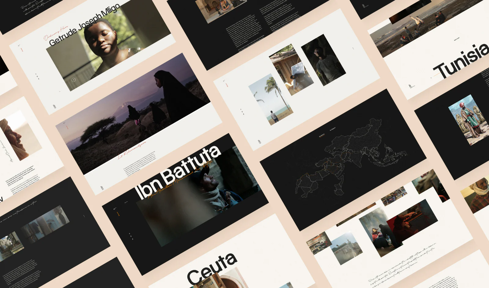 Mosaic of images of the project