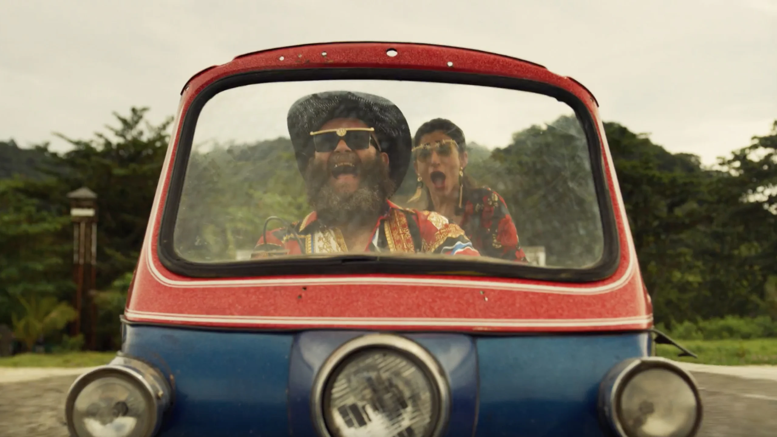 Tokyo and Rio on a car