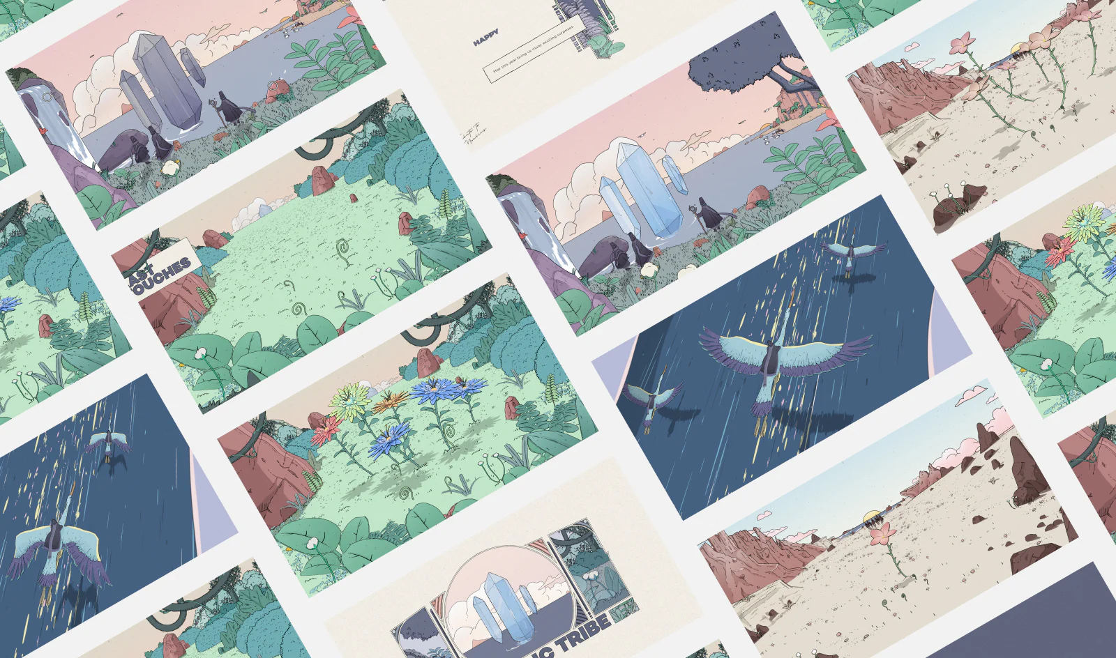 Mosaic of extracts of the project