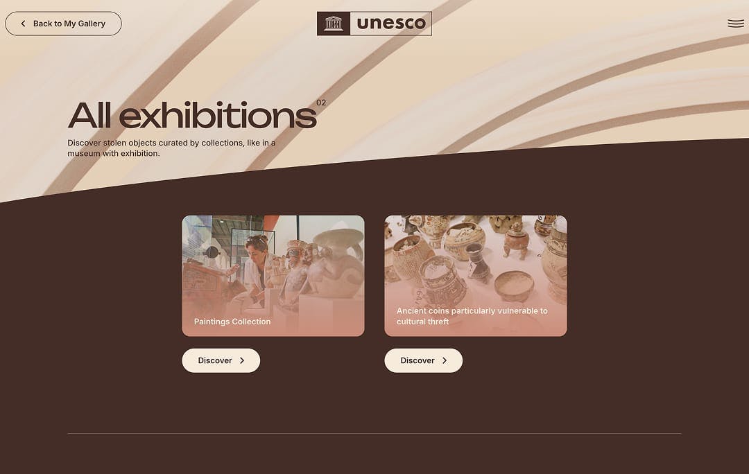 The All Exhibitions page.