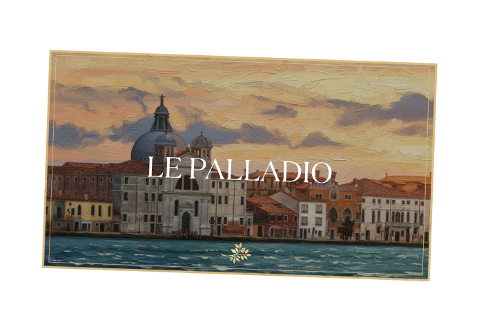 "Le Palladio" a palce featuring iconic Venetian architecture and scenic views of the city.