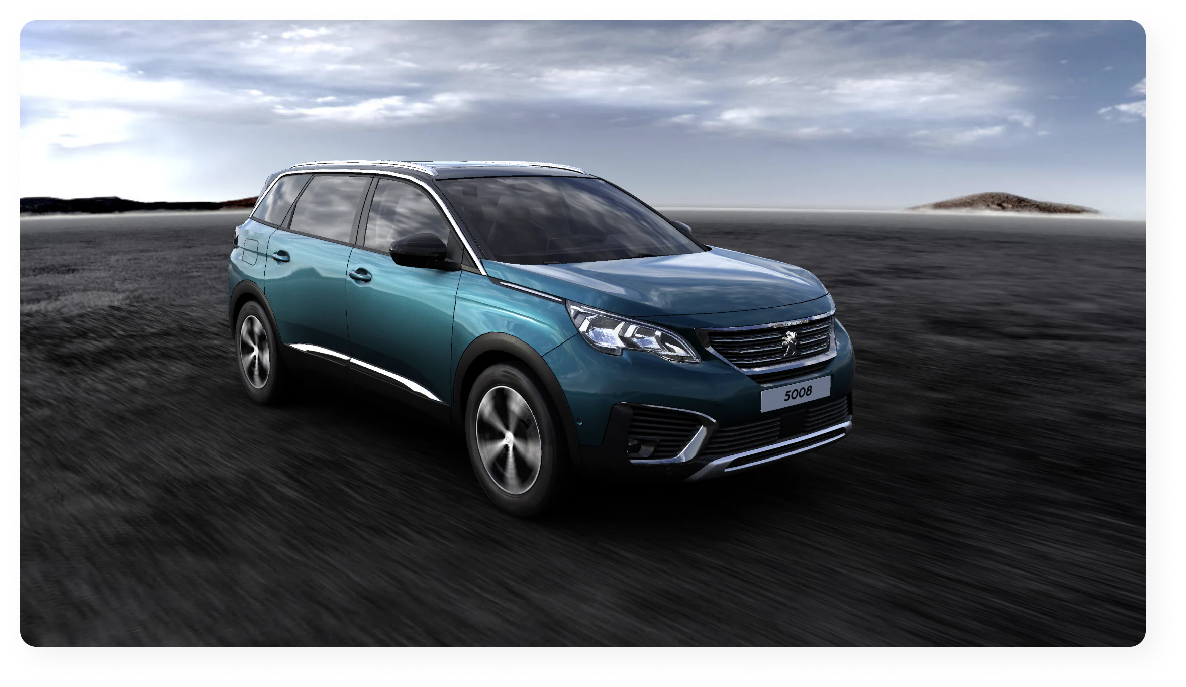Blue Peugeot 5008 outside