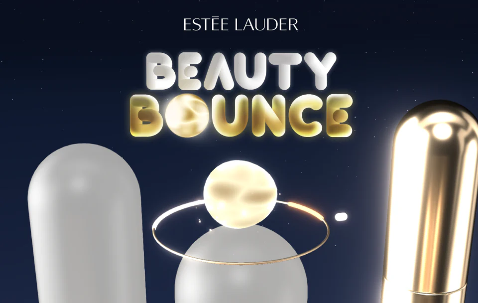 Beauty Bounce : golden bubble jumps from bottles to bottles