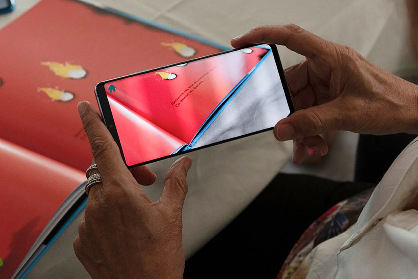 Storysign app scanning a book