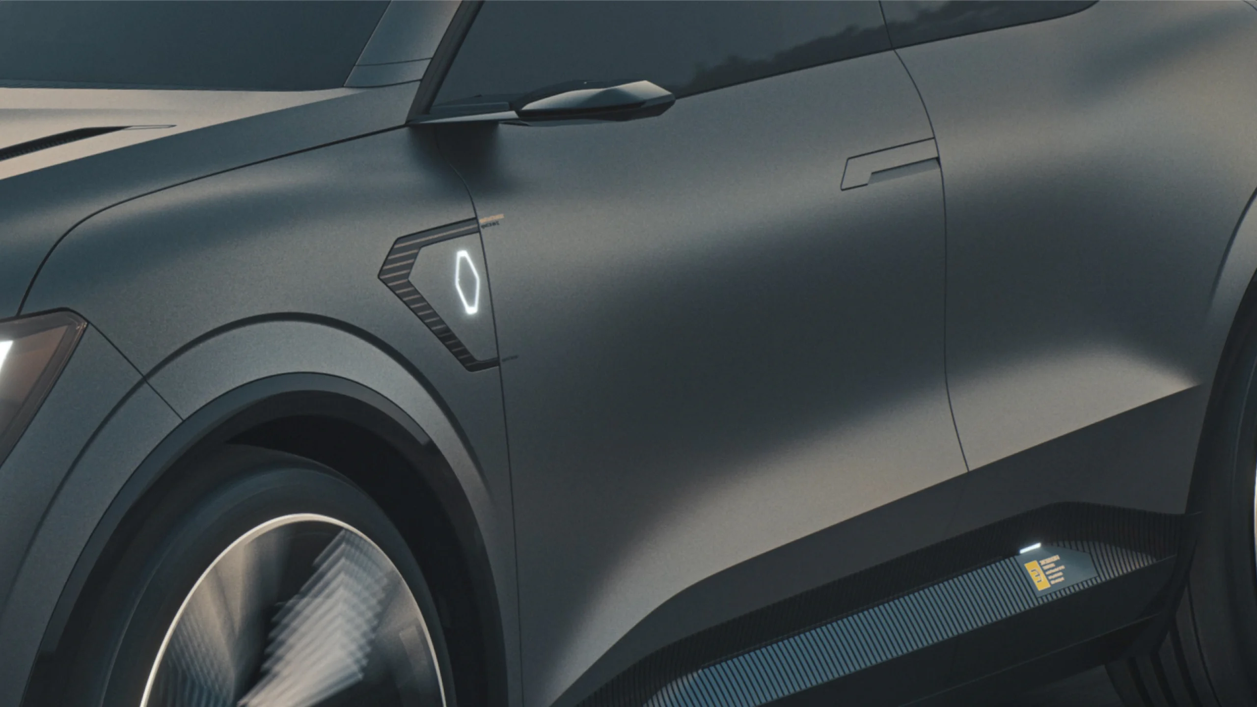 Zoom at details of the Renault MEGANE eVISION