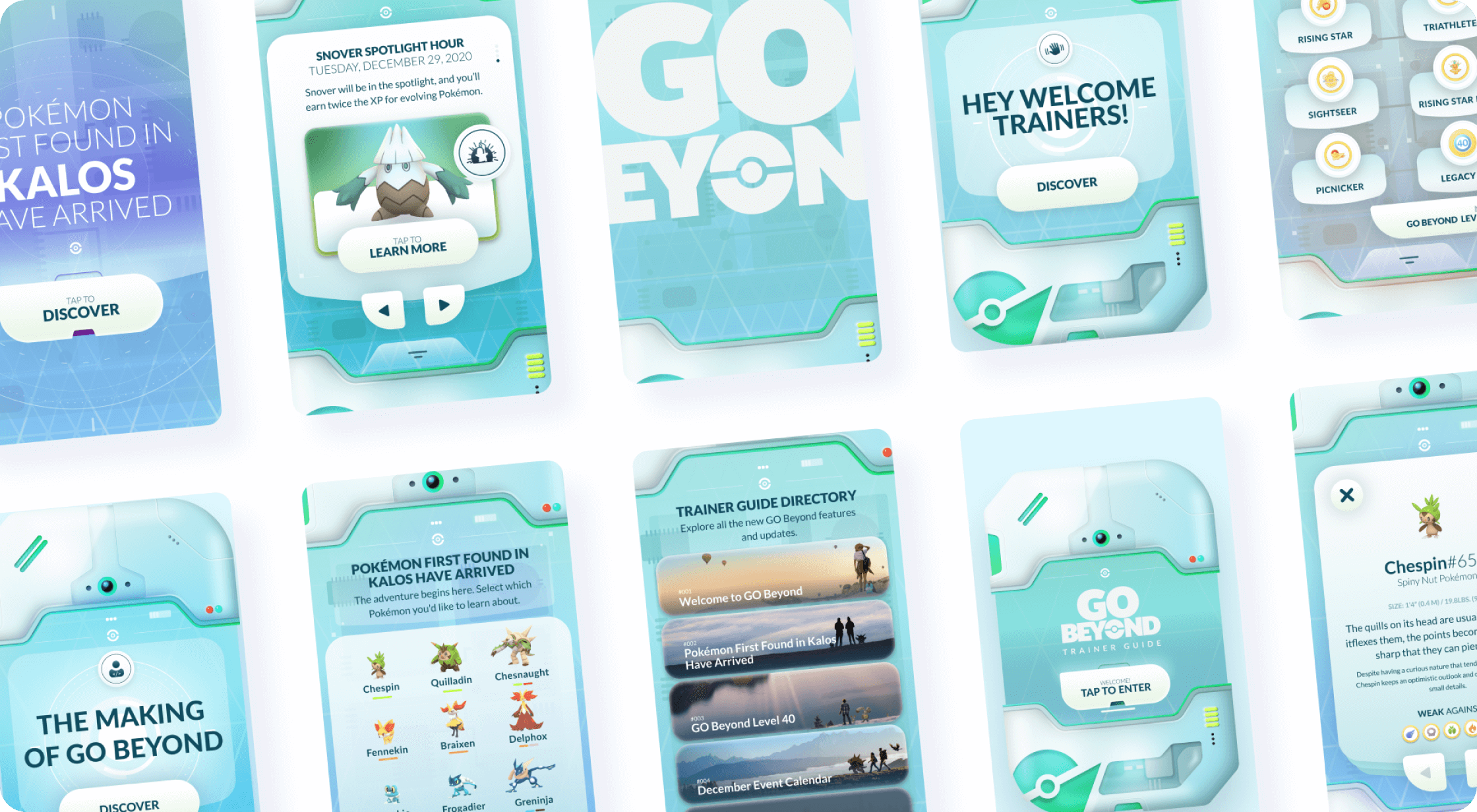 Screens from the Go Beyond App