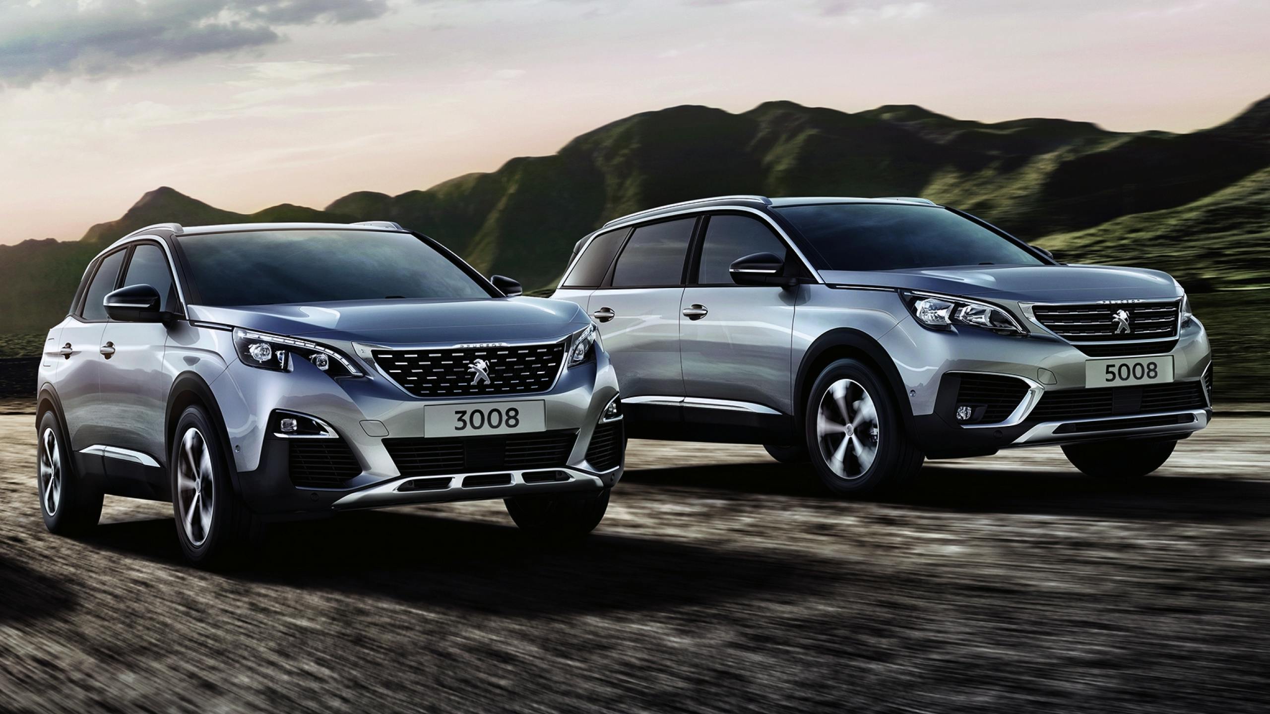 Two grey Peugeot 3008 and 5008