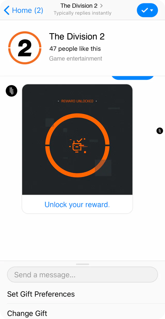 Gif of an interface detail : messenger bot