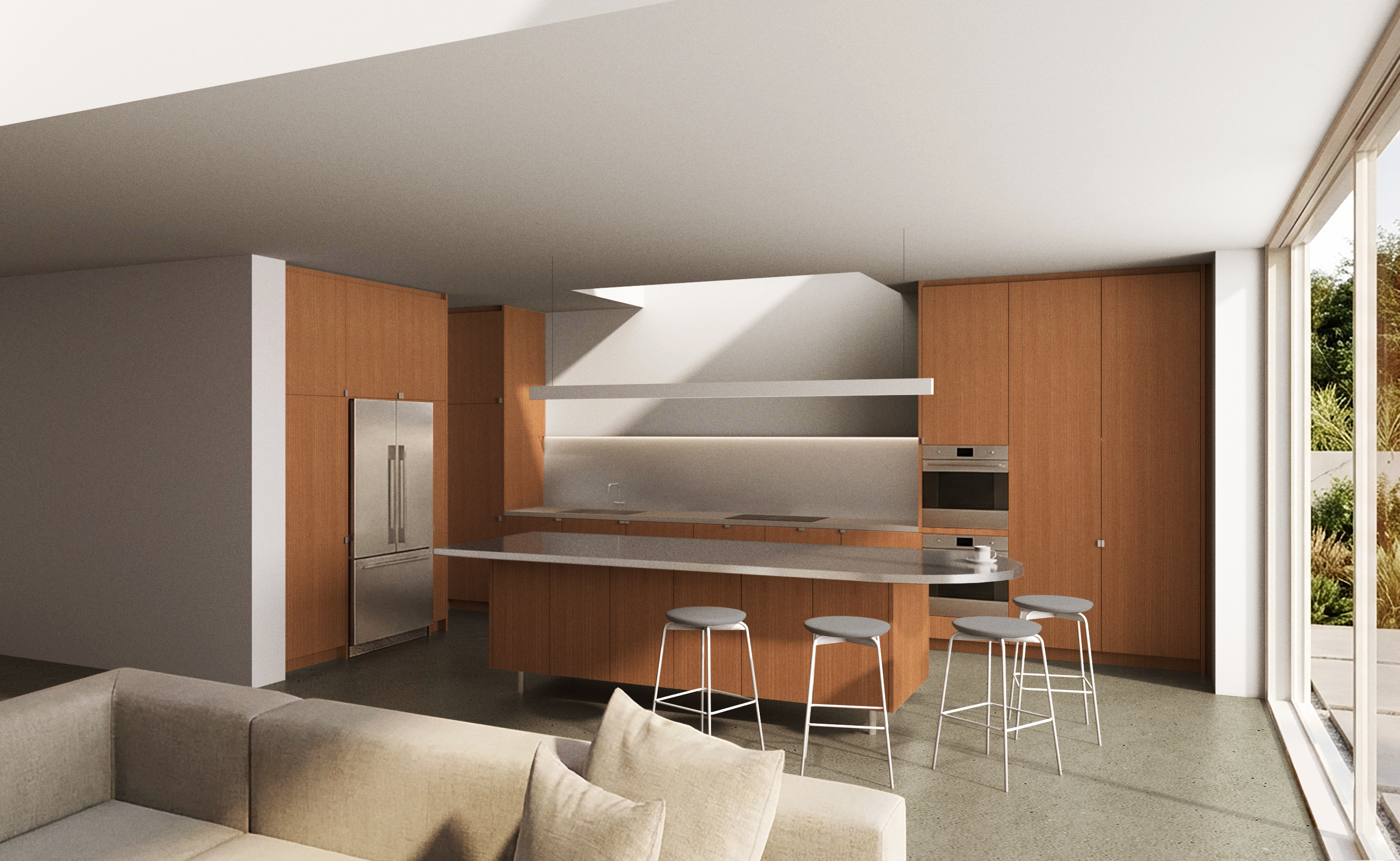 3D digital visual of a Ma-kon kitchen.